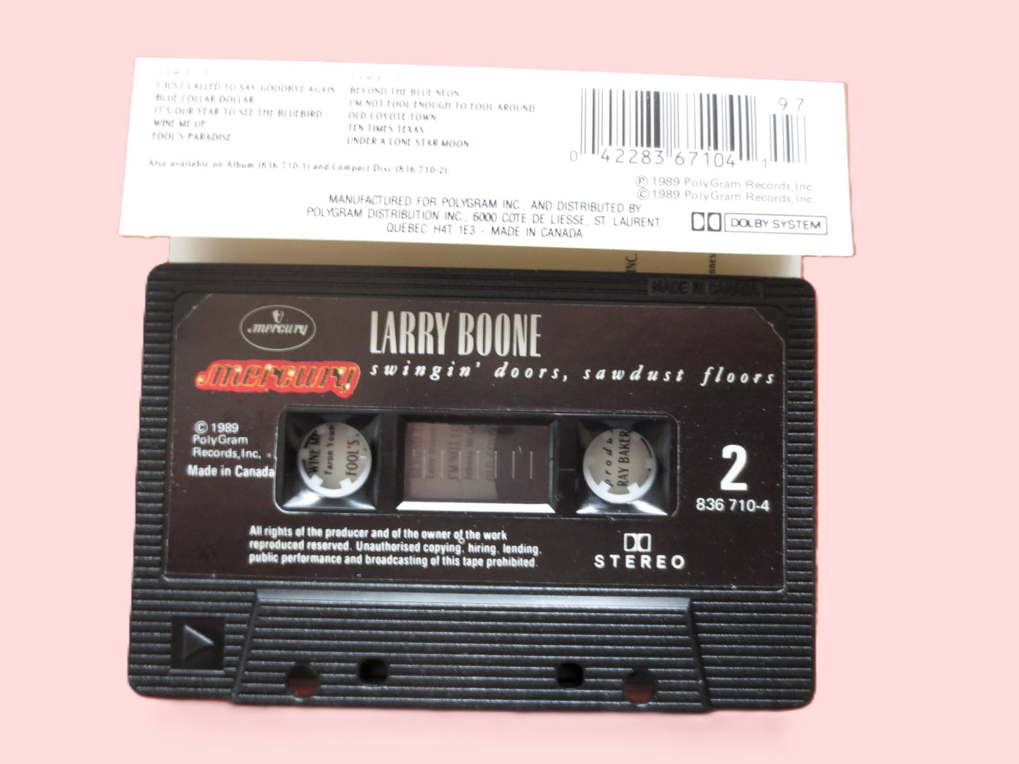 LARRY BOONE, Swingin' Doors, 1989 Cassette Tape, Vintage Cassette