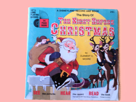 DISNEY Album, The Night Before Christmas, Disneyland Records, Disney Records, Childrens Record, Disney Lp, Lps, 1970 Record
