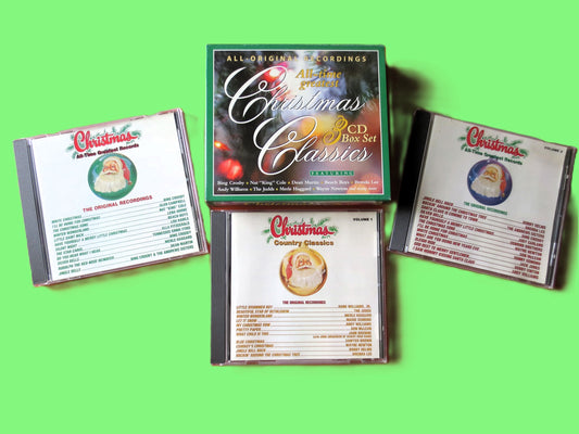 CHRISTMAS CLASSICS, 3 Cd's, CHRISTMAS Music, Christmas Tunes, Christmas Songs, Cd Music, Music Cds, cds, 1991 Compact Discs
