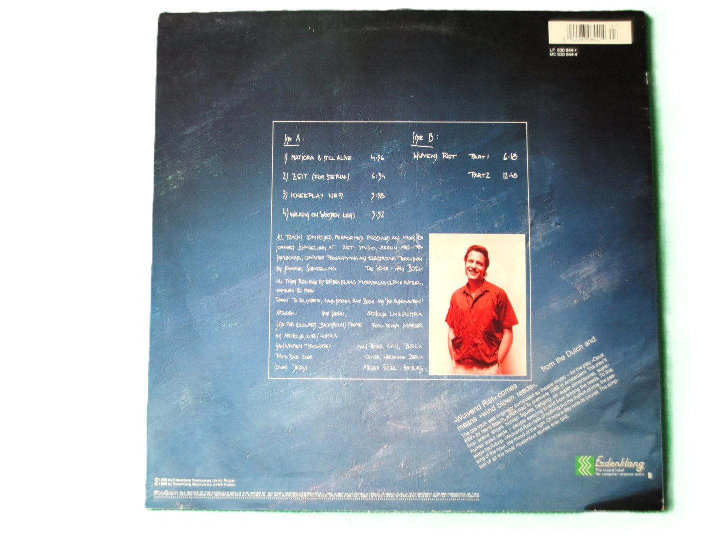 JOHANNES SCHMOELLING, WUIVEND Riet, New Age Music, Ambient Music, New Age Albums, Lps, Vintage Vinyl, Vinyl lp, 1986 Albums