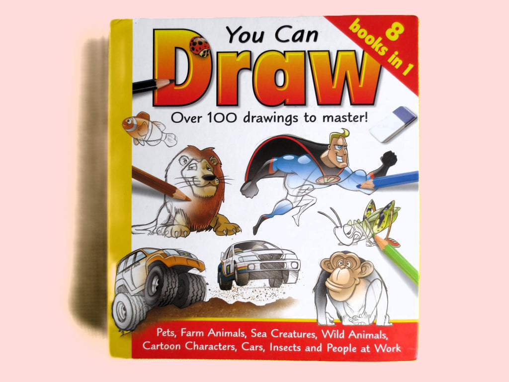 YOU CAN DRAW, Over 100 Drawings, Learn to Draw Book, Drawing Cartoons Book, Drawing Cars Book, How to Draw Book, Drawing Book, Vintage Book