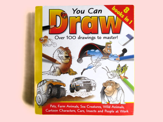 YOU CAN DRAW, Over 100 Drawings, Learn to Draw Book, Drawing Cartoons Book, Drawing Cars Book, How to Draw Book, Drawing Book, Vintage Book