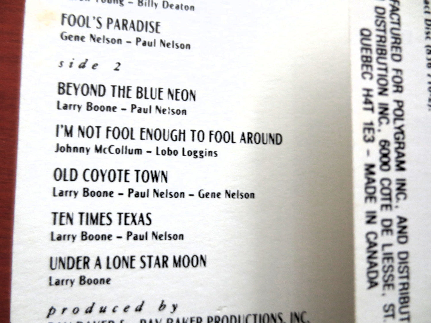 LARRY BOONE, Swingin' Doors, 1989 Cassette Tape, Vintage Cassette