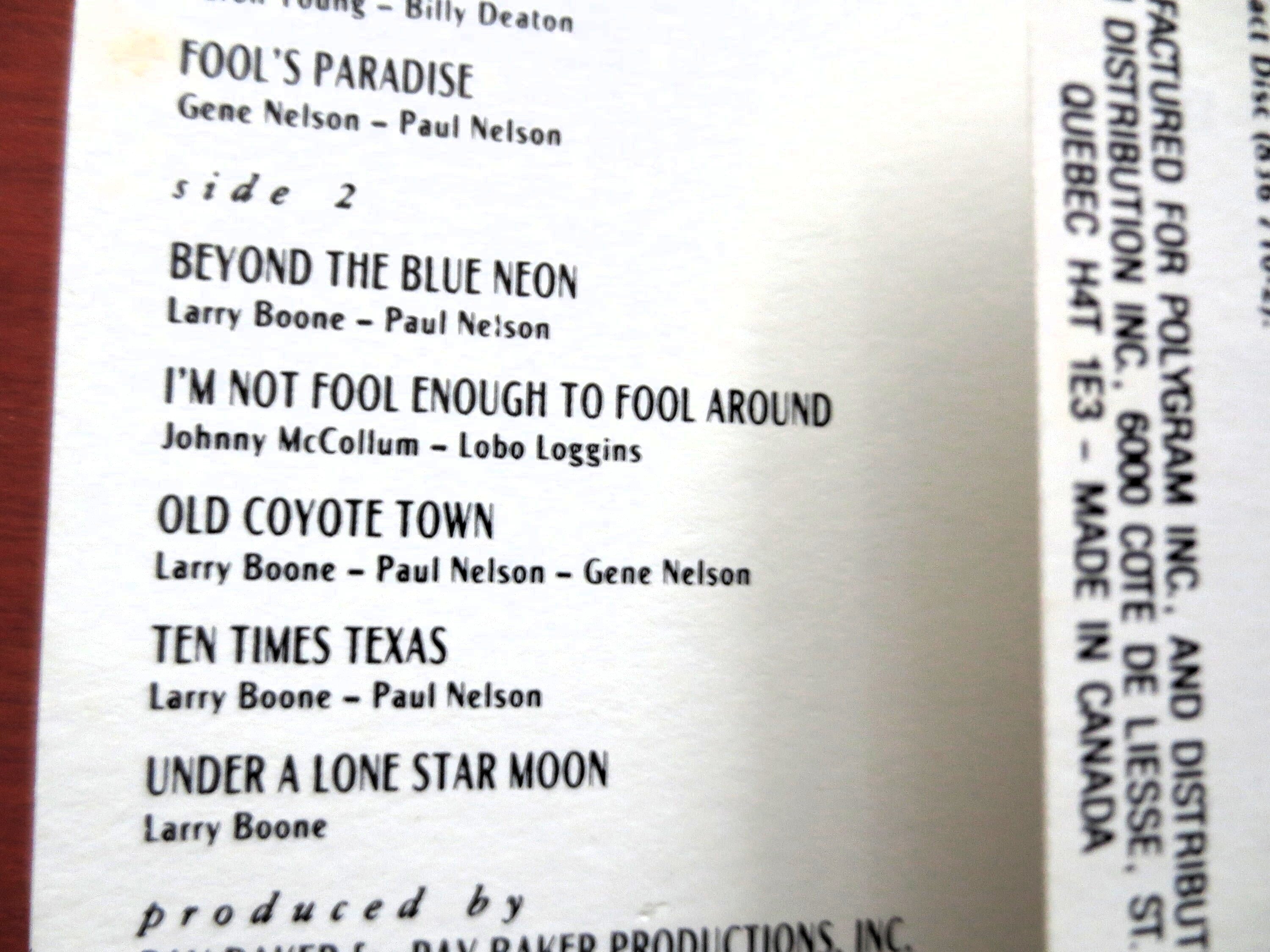 Larry Boone – Swingin' Doors, Sawdust Floors (1989) Cassette