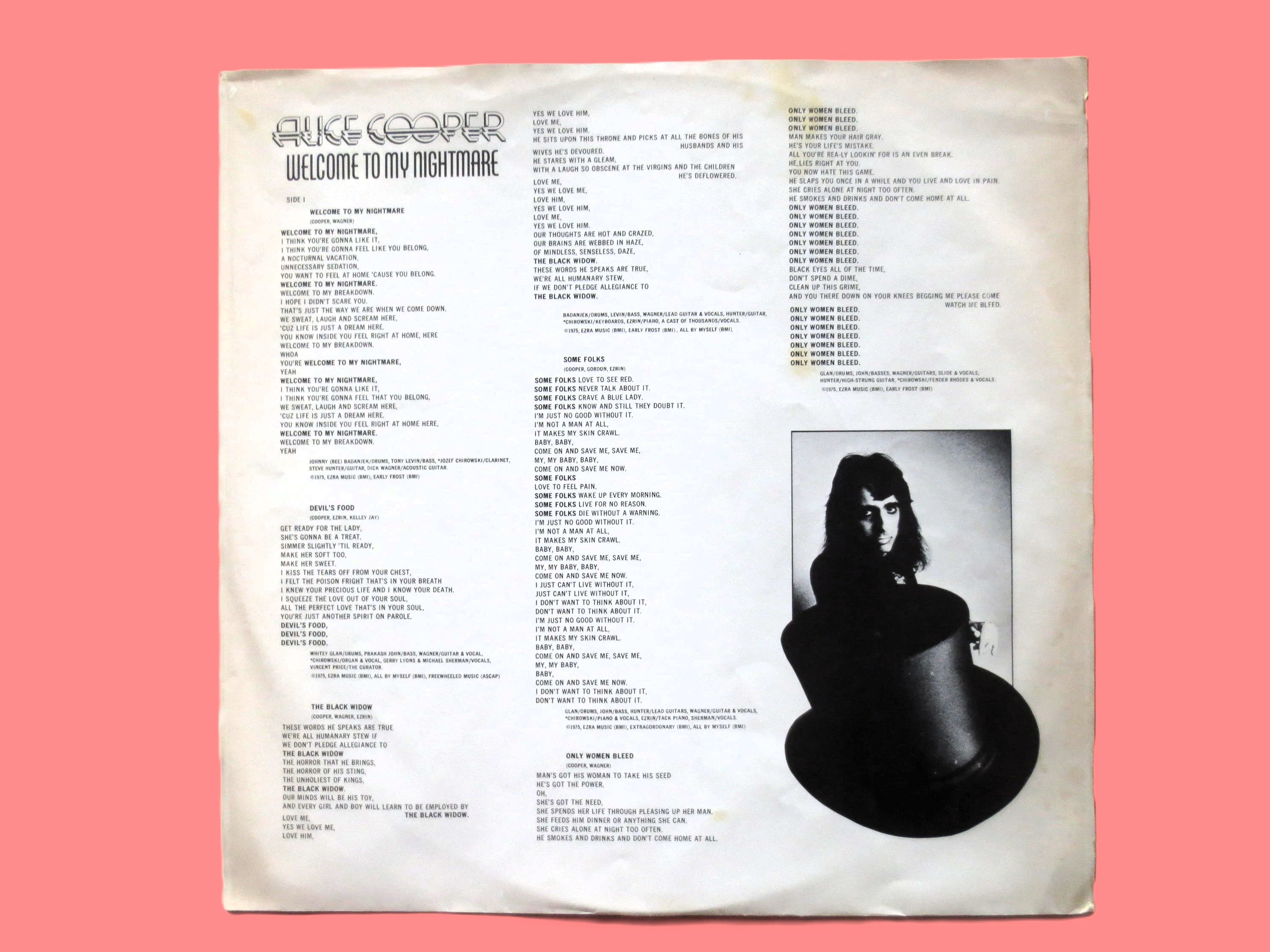 Alice Cooper 'Welcome to My Nightmare' Vintage  Vinyl LP - 1975