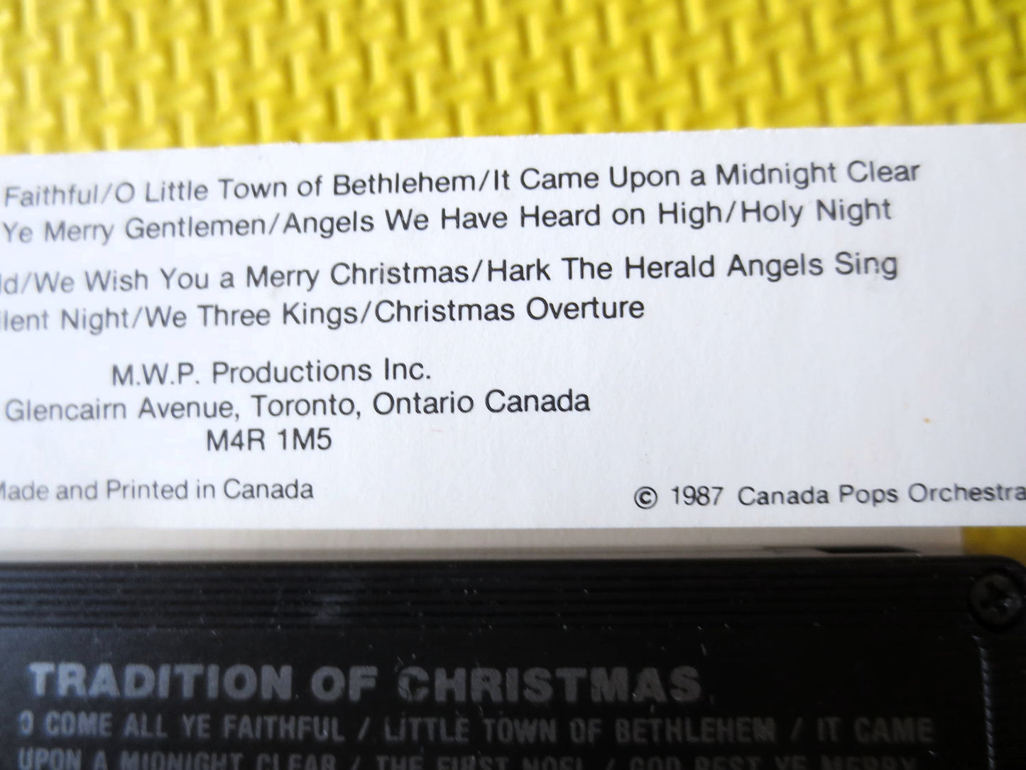 CANADA Pops ORCHESTRA, CHRISTMAS Music, Vintage 1987 Cassette Tape