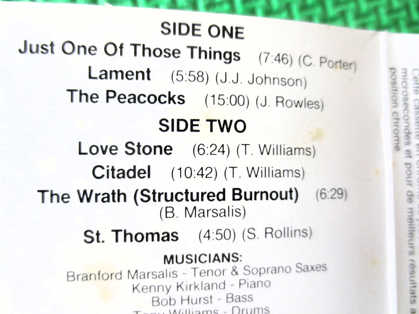 BRANFORD MARSALIS, RENAISSANCE,  Jazz Tape, Jazz Album, Tape Cassette, Jazz Cassette, Jazz Music Cassette, Cassette Music