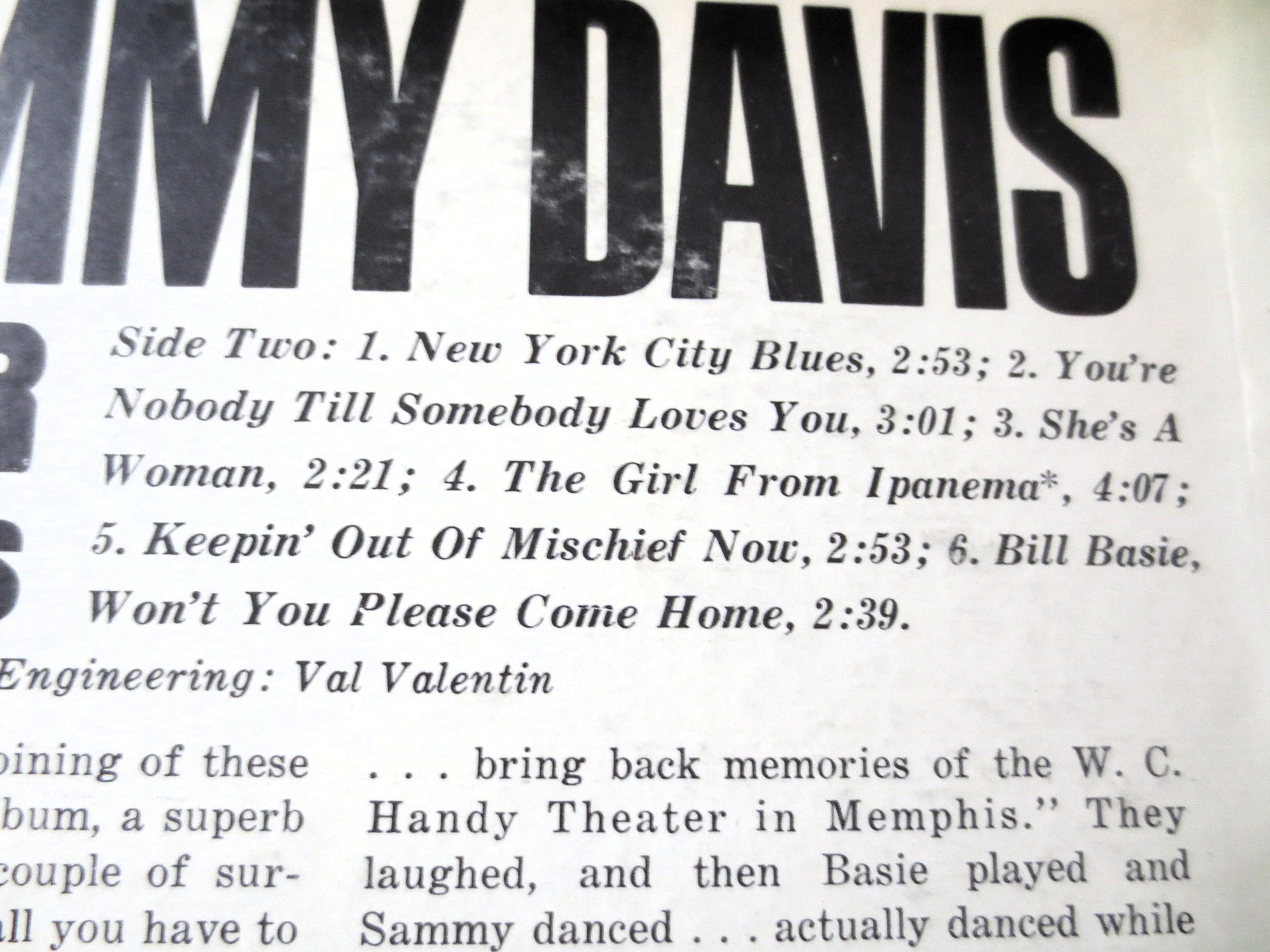 Sammy Davis Jr. & Count Basie – Our Shining Hour (1965) Vinyl LP