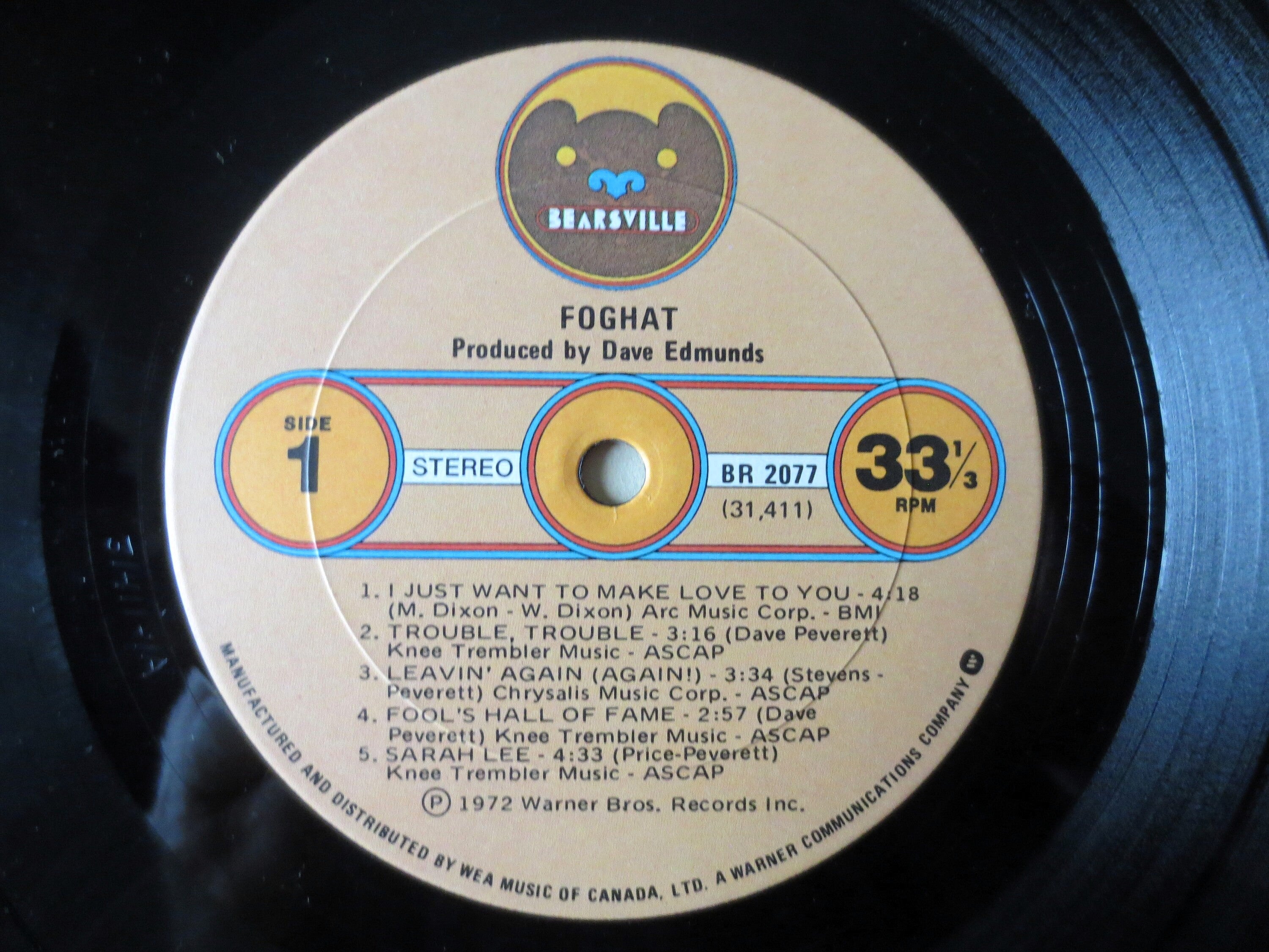FOGHAT - 1972 DEDUT Album, Hard Rock, Seventies Rock Lp, Vintage Record