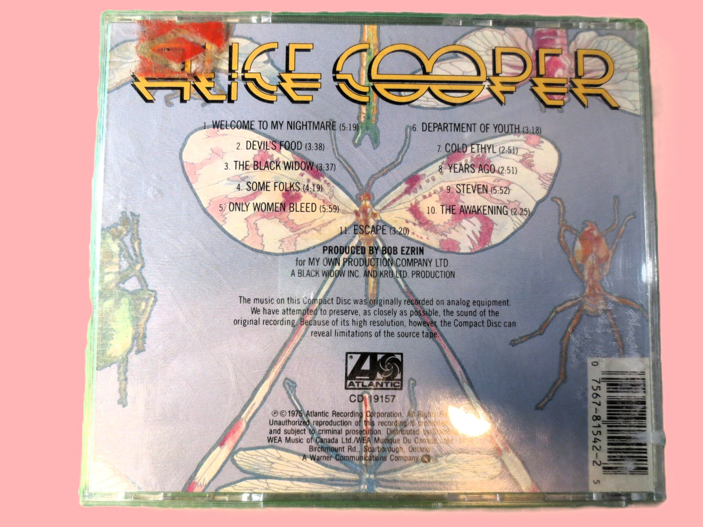 Alice Cooper CD: Welcome To My Nightmare, Rock Album, Vintage Cd