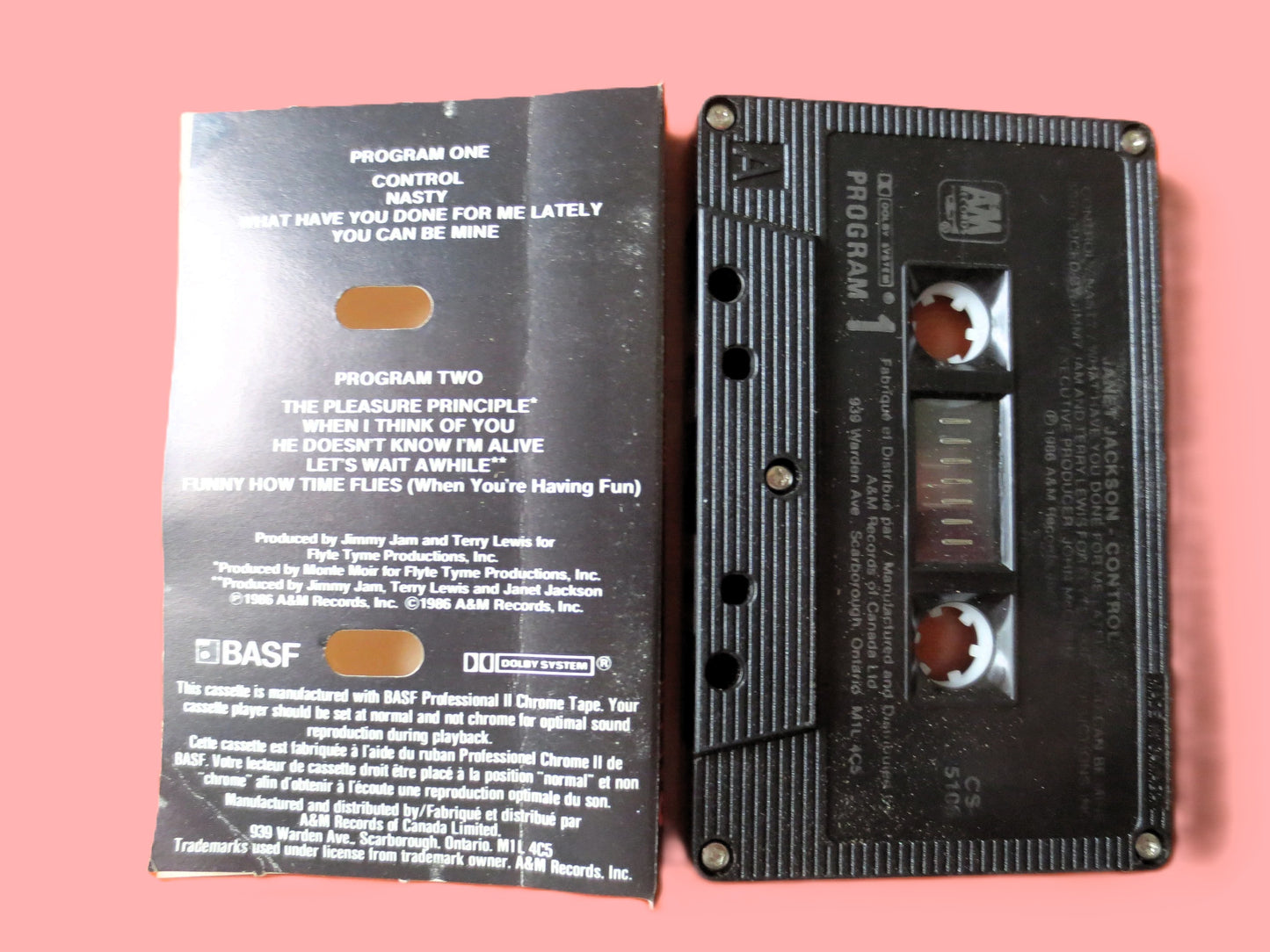Janet Jackson, Control, Cassette Tape, 1986 Pop Music Album