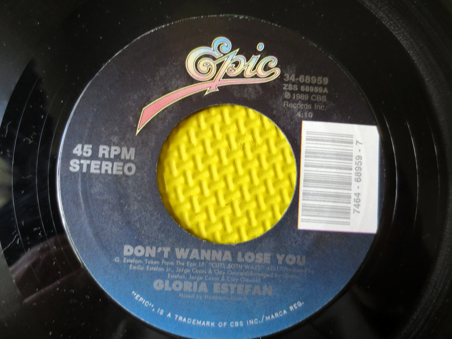 Gloria Estefan - Don't Wanna Lose You - 45 RPM - Vinyl Pop - 1989 Record