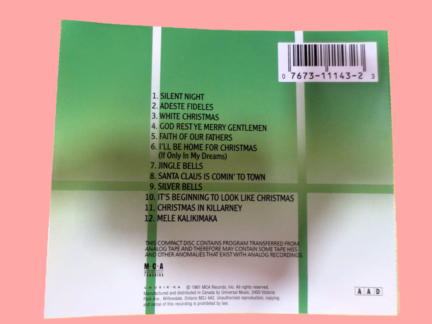 BING CROSBY, Merry CHRISTMAS Cd - Classic Holiday Music, Vintage Cd