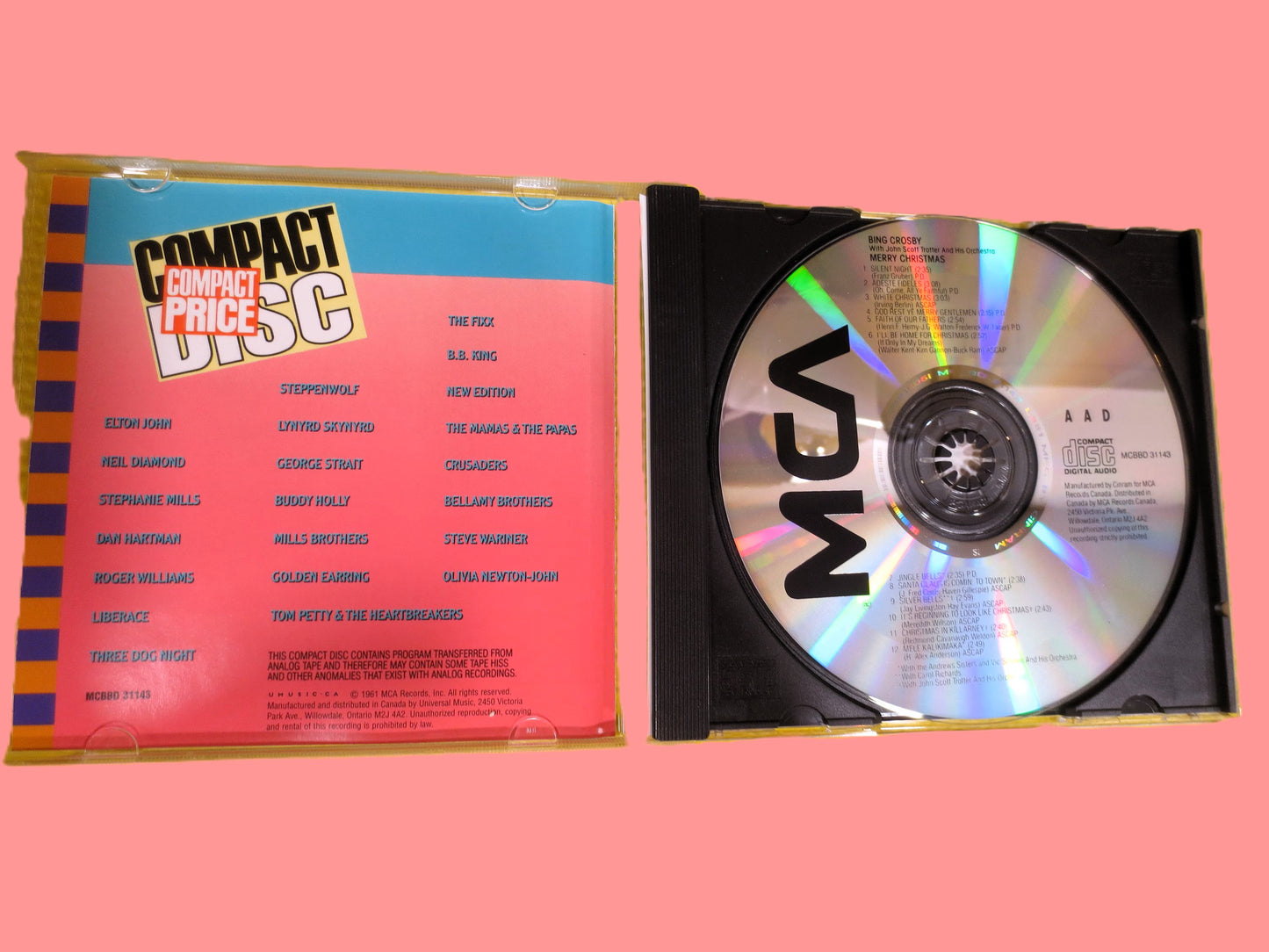 BING CROSBY, Merry CHRISTMAS Cd - Classic Holiday Music, Vintage Cd