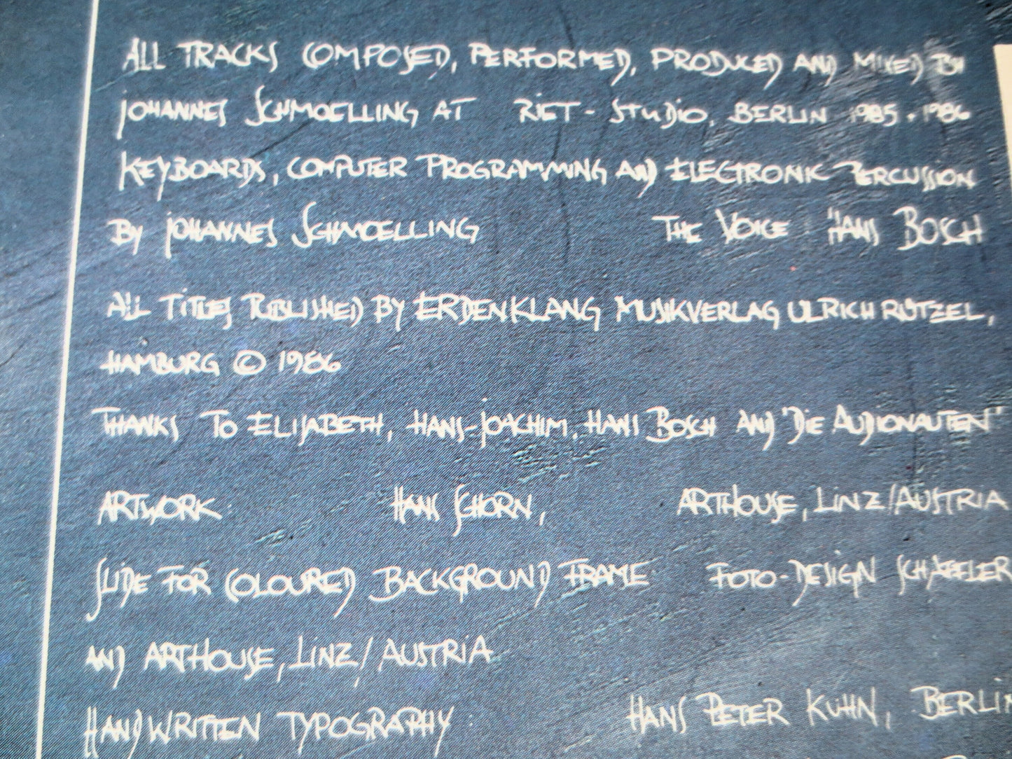 JOHANNES SCHMOELLING, WUIVEND Riet, New Age Music, Ambient Music, New Age Albums, Lps, Vintage Vinyl, Vinyl lp, 1986 Albums