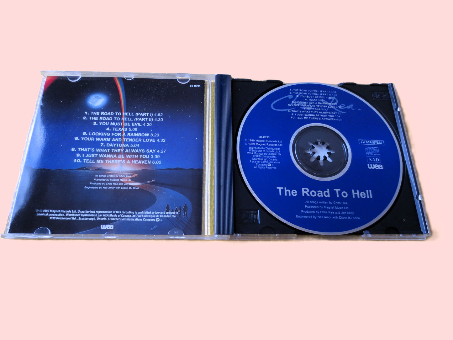 CHRIS REA, The ROAD To Hell, Chris Rea Cd, Chris Rea Lp, Rock Album, Classic Rock Cd, Classic Rock Cds, cds, 1989 Compact Disc