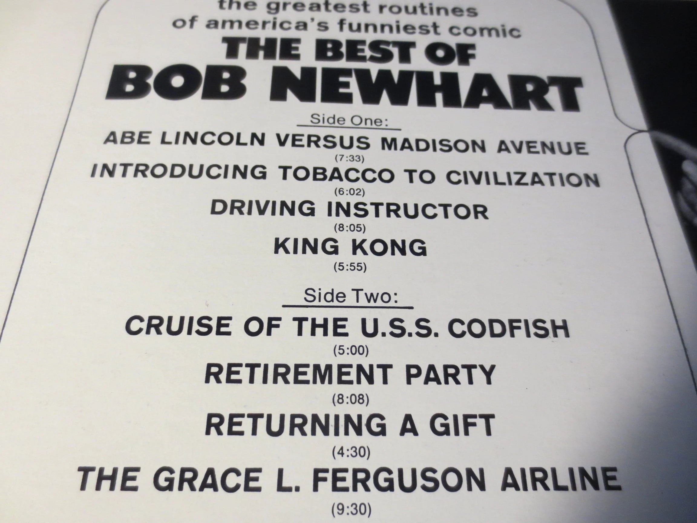 BOB NEWHART, Comedy Album, Bon Newhart Lp, 1966 Records