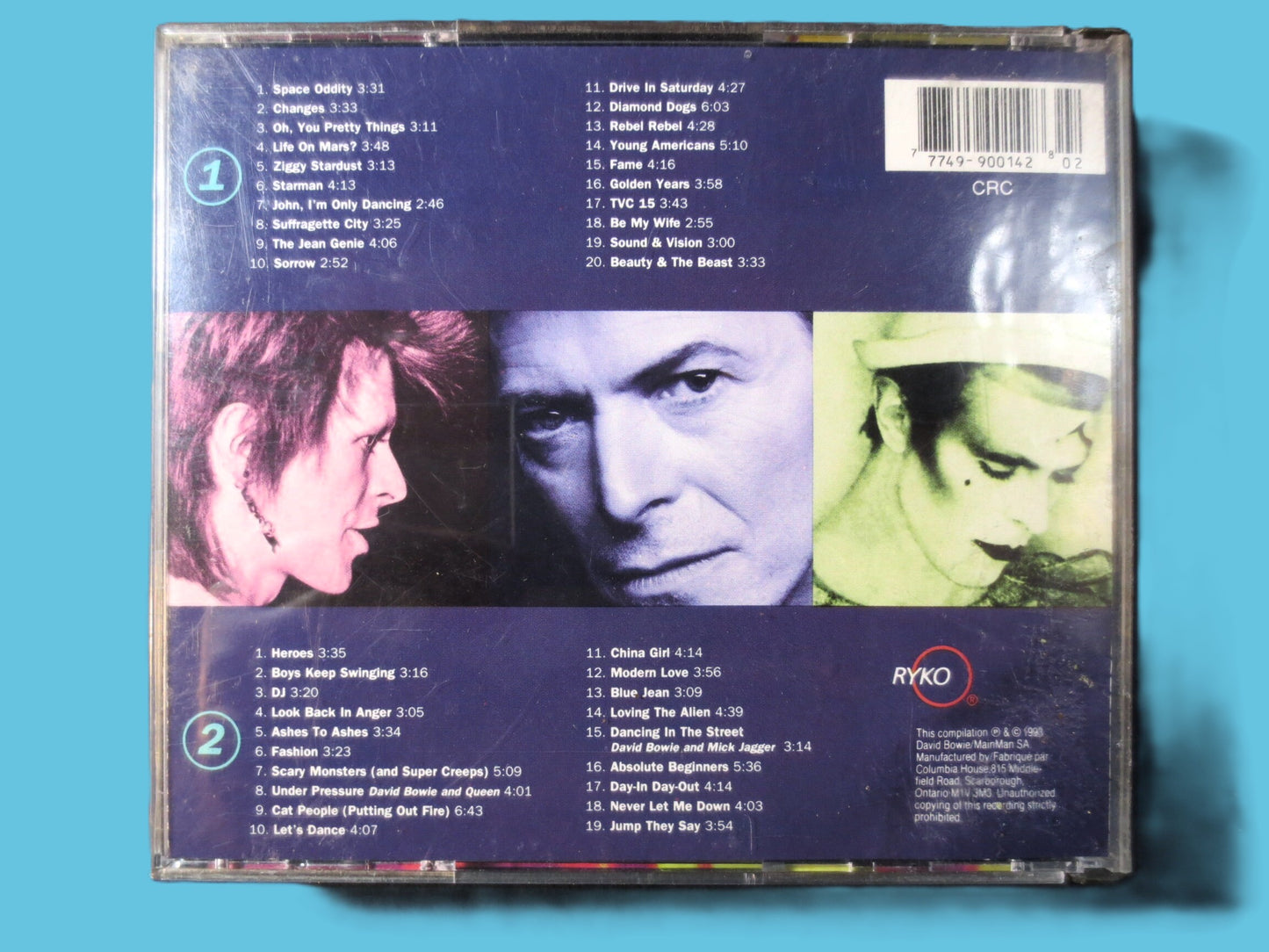 DAVID BOWIE, The SINGLES Cd: 1969-1993, Double Disc, Vintage Rock Cd