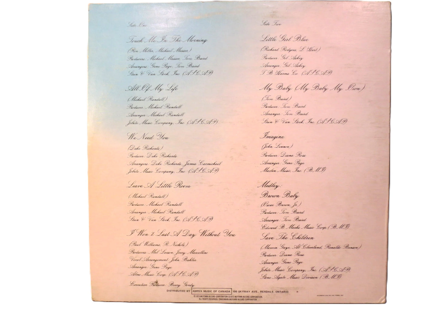 DIANA ROSS, TOUCH Me in the Morning, Diana Ross Album, Diana Ross Vinyl, Diana Ross Lp, Motown Vinyl, 1973 Records