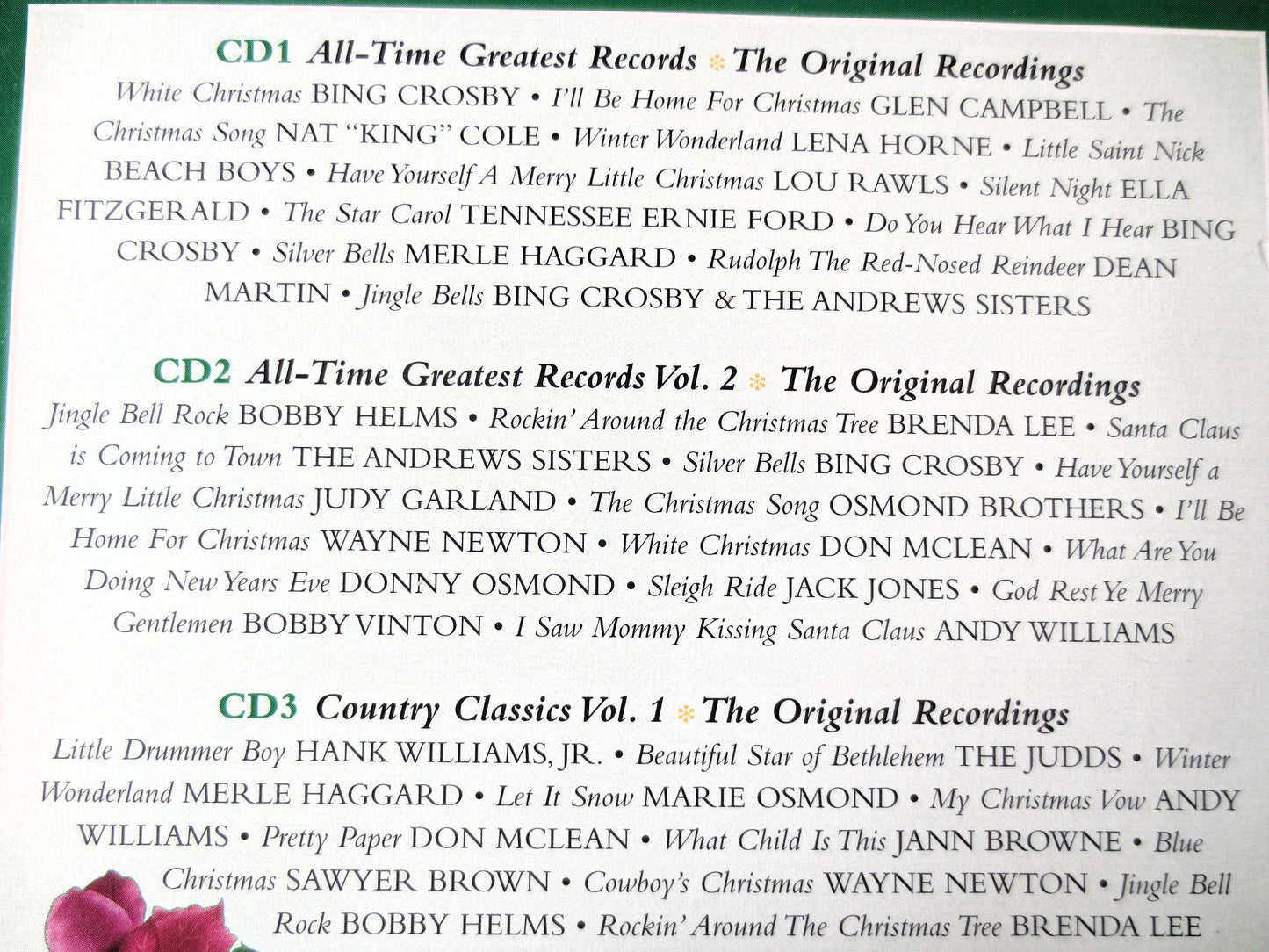 CHRISTMAS CLASSICS, 3 Cd's, CHRISTMAS Music, Christmas Tunes, Christmas Songs, Cd Music, Music Cds, cds, 1991 Compact Discs