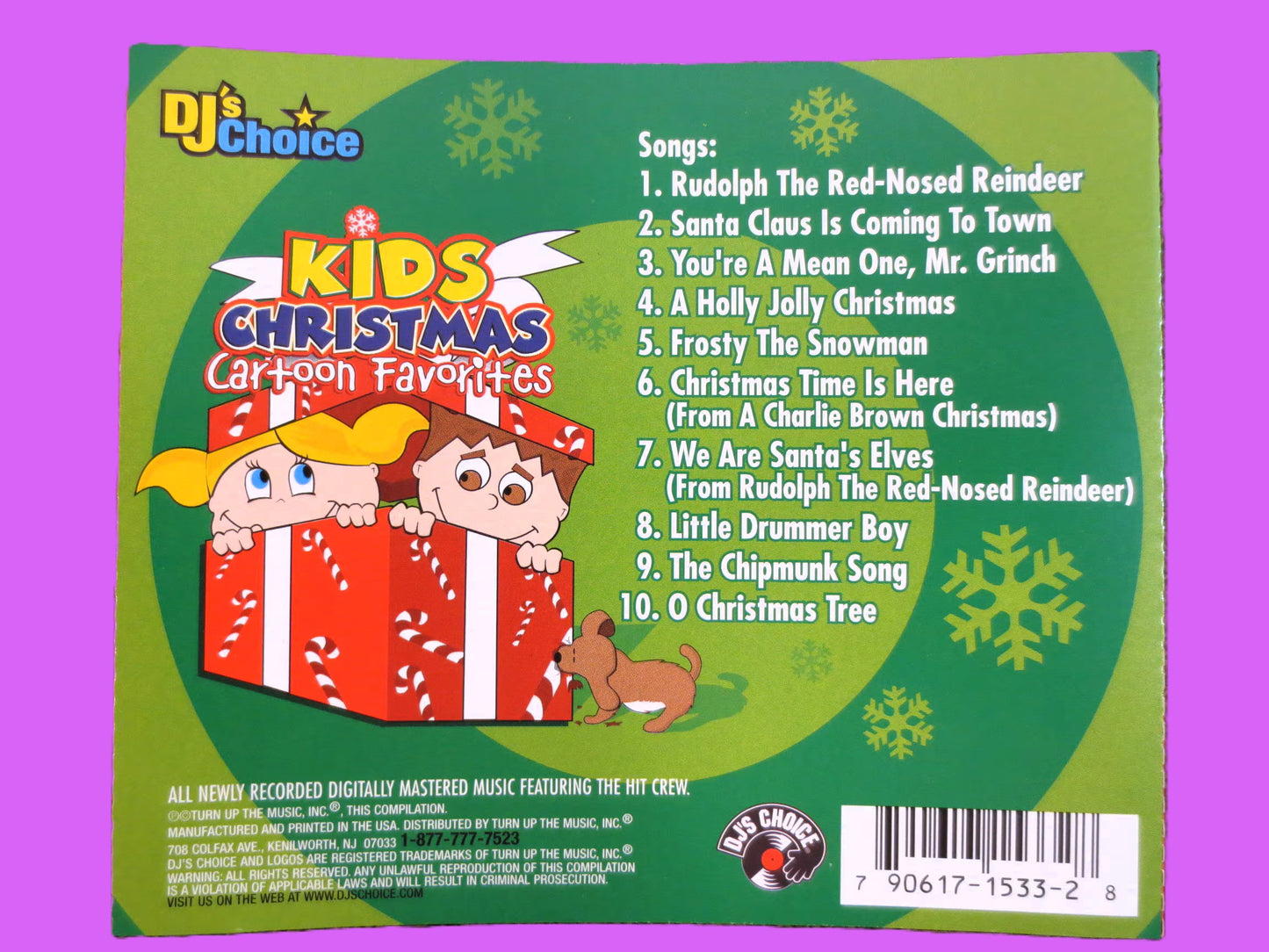 KIDS CHRISTMAS Cd: CARTOON Favorites, Christmas Music