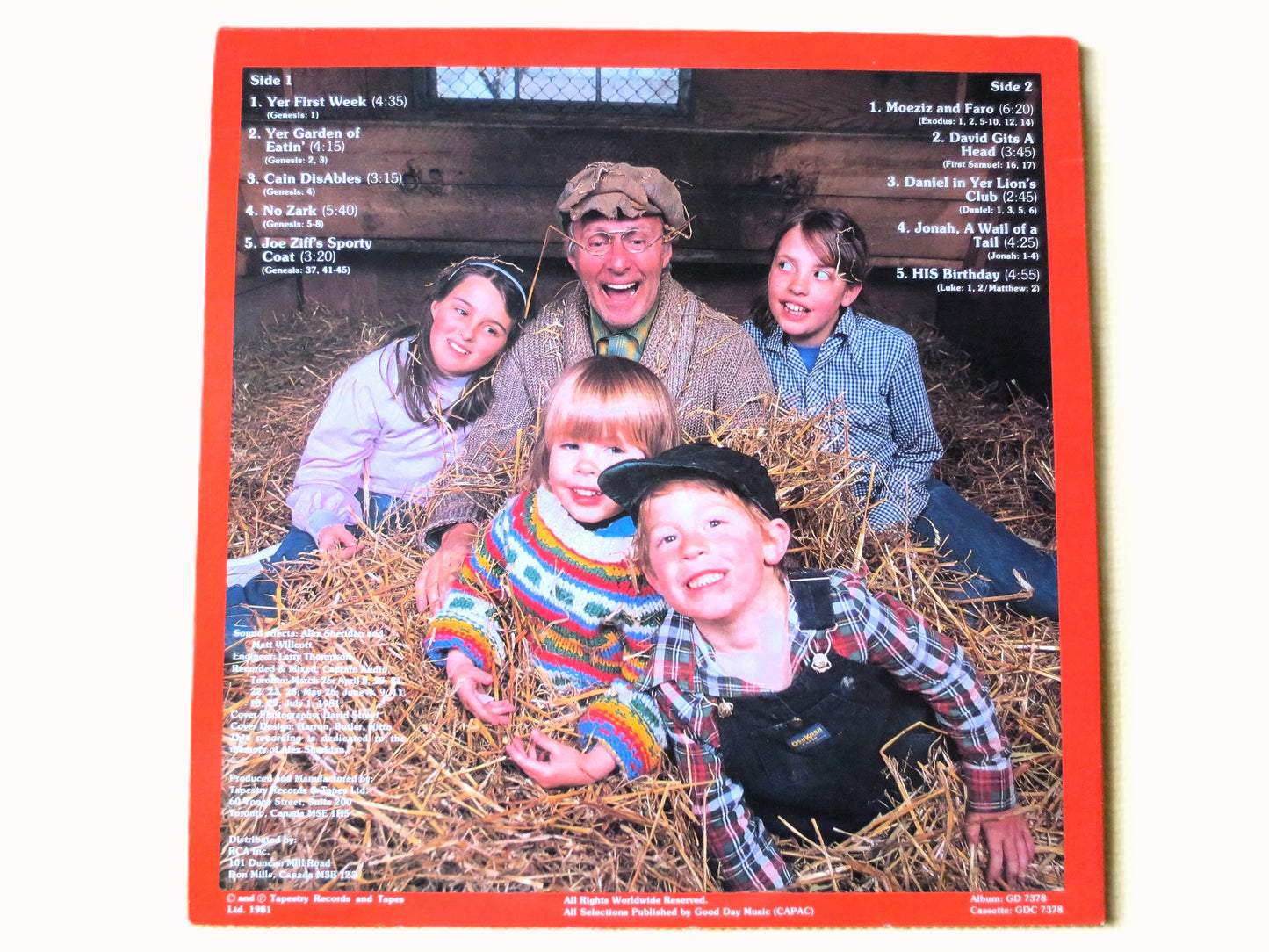 Charlie Farquharson, Bible Stories, Comedy LP - 1981 Recording, Vintage Vinyl, Don Harron Record