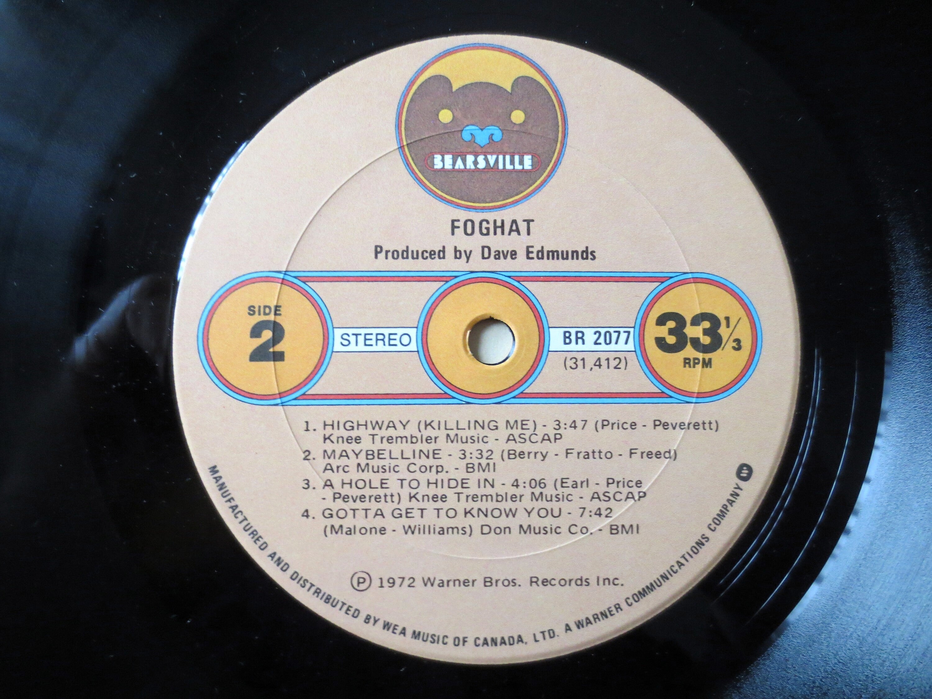FOGHAT - 1972 DEDUT Album, Hard Rock, Seventies Rock Lp, Vintage Record