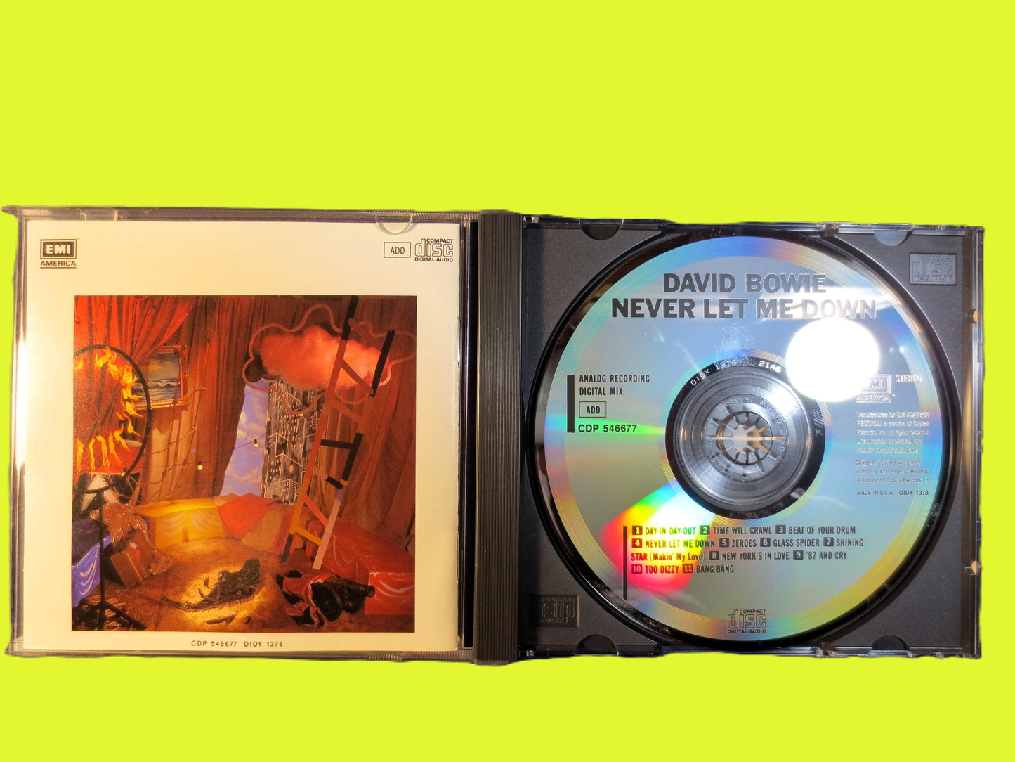 DAVID BOWIE, Never Let Me Down, David Bowie Cd,  David Bowie Album, David Bowie lps, David Bowie Songs, Cd, 1987 Compact Discs