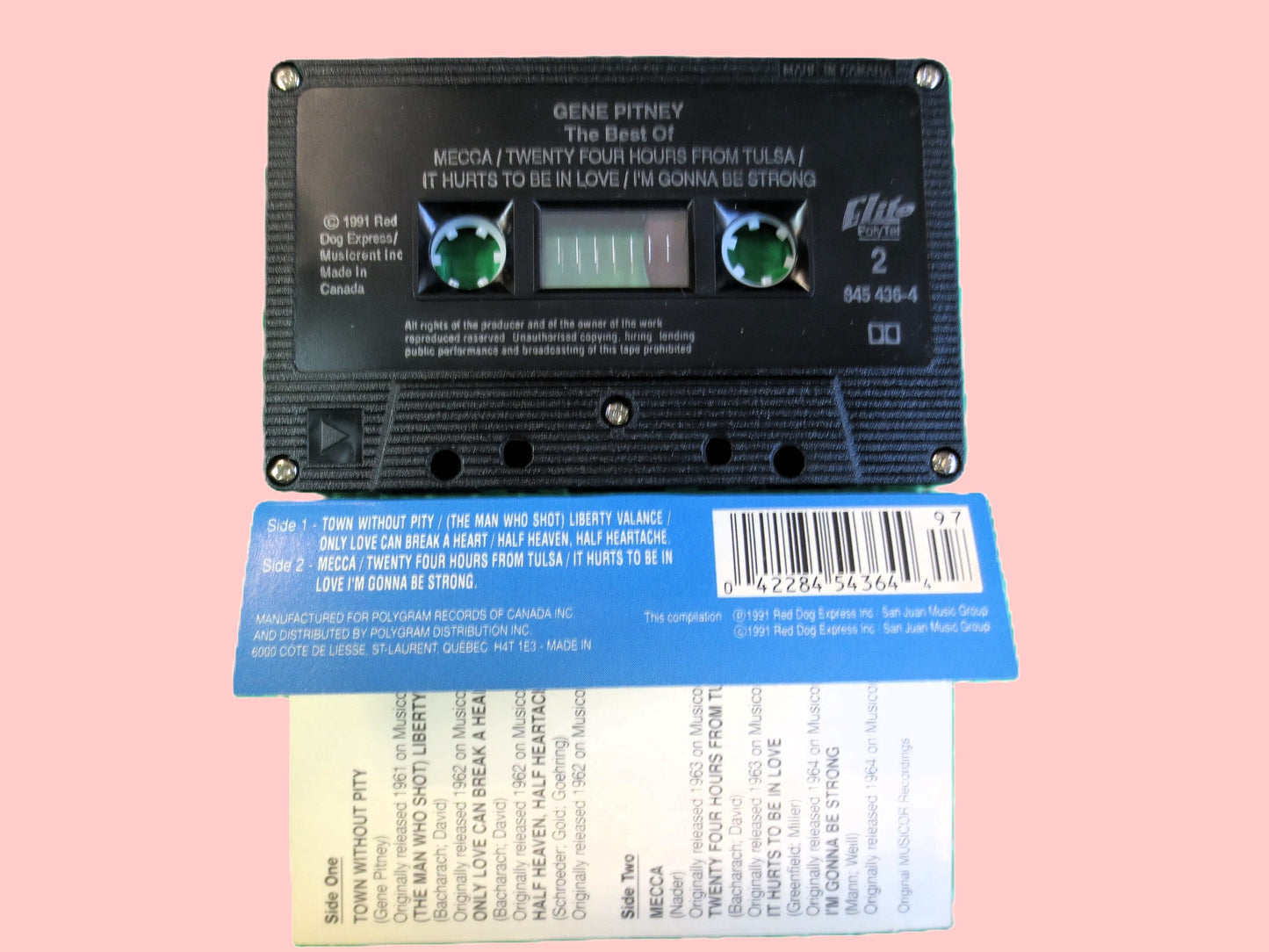 GENE PITNEY, GREATEST Hits, Gene Pitney Cassette, Gene Pitney Tapes, Tape Cassette, Rock Cassette, Cassette Music, 1991 Tape