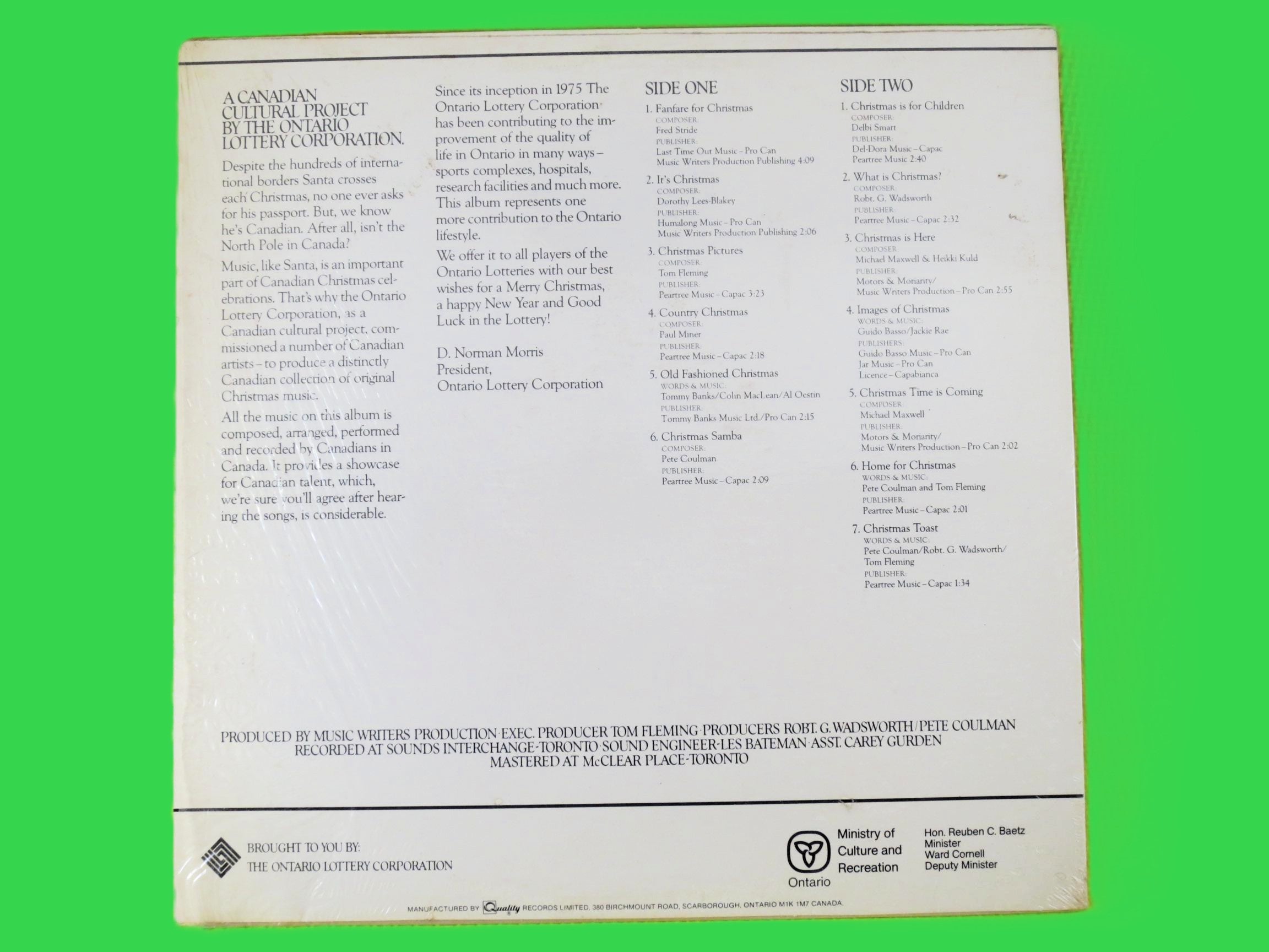 SANTA CLAUS, is Canadian, CHRISTMAS Album, 1981 Recording, Christmas Records