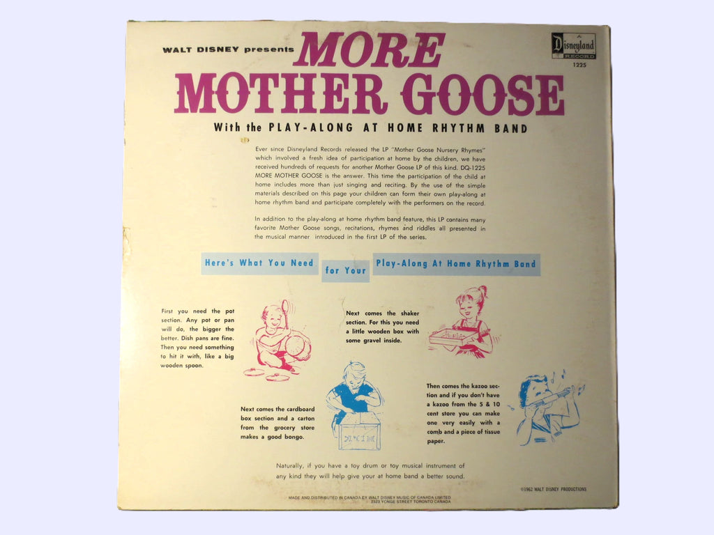 More Mother Goose – Disneyland Records (1962) Vinyl LP
