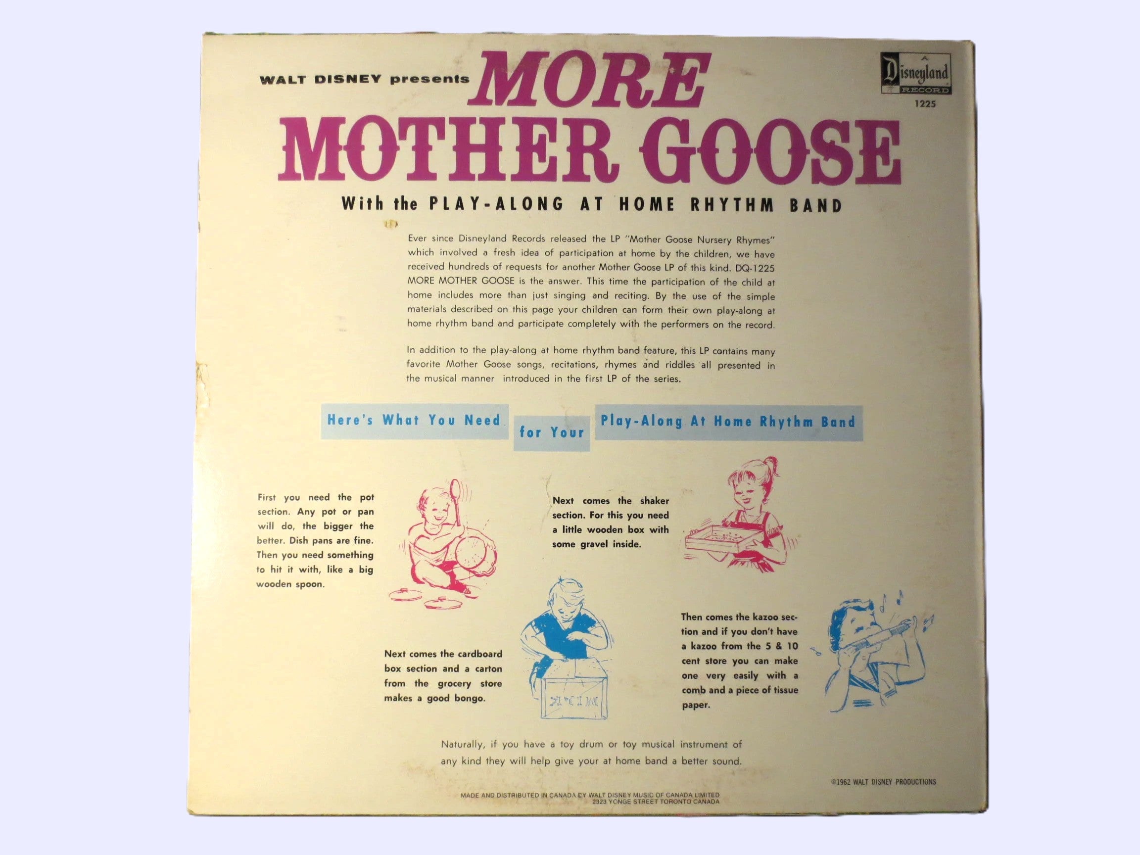 More Mother Goose – Disneyland Records (1962) Vinyl LP
