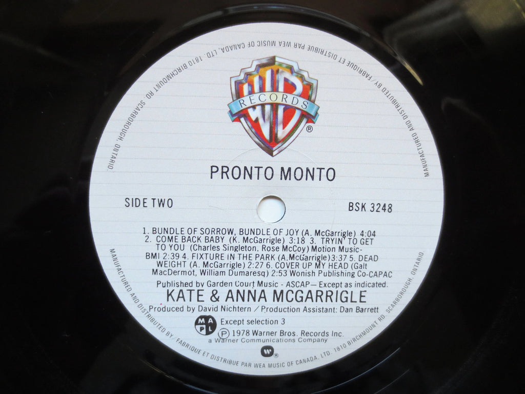 Kate and Anna McGarrigle – Pronto Monto (1978) Vinyl LP