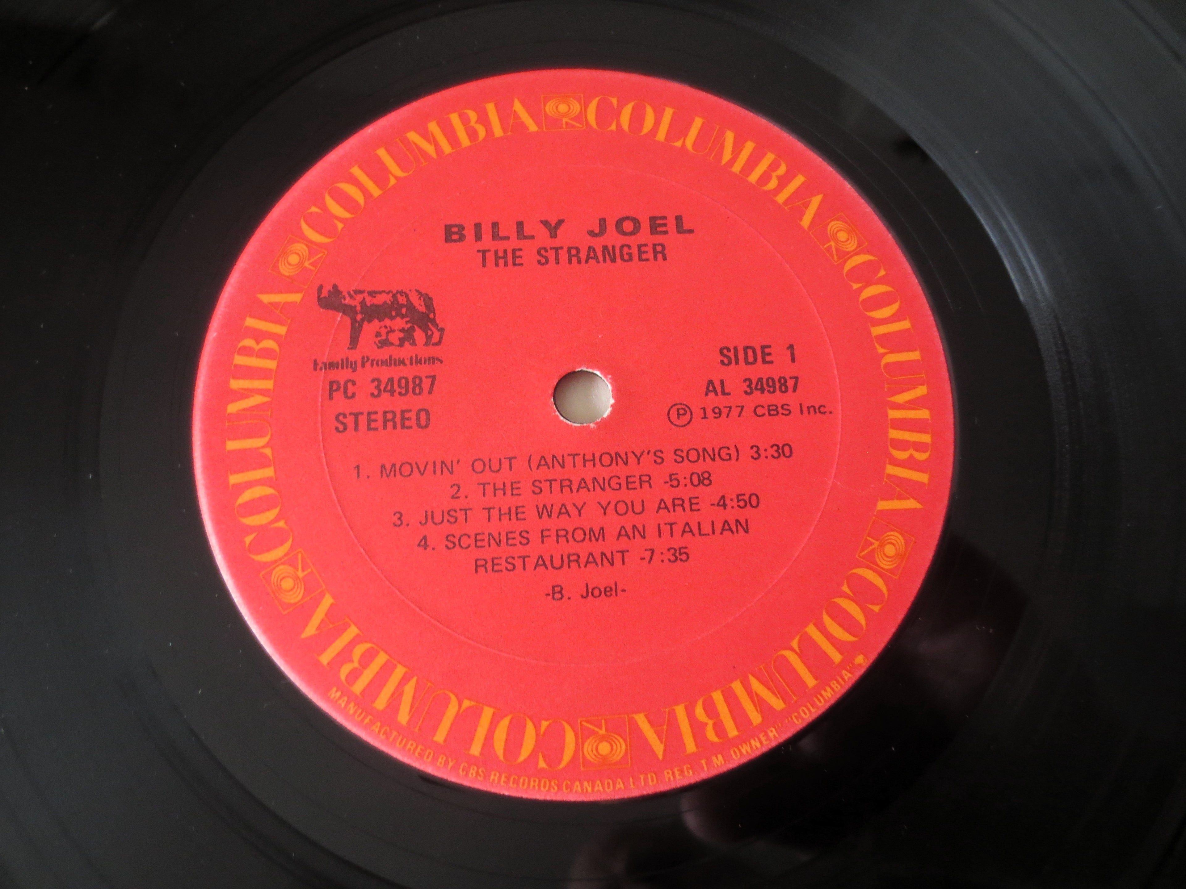 BILLY JOEL, The Stranger, Vintage Album, 1980 Record, Vinyl Lp