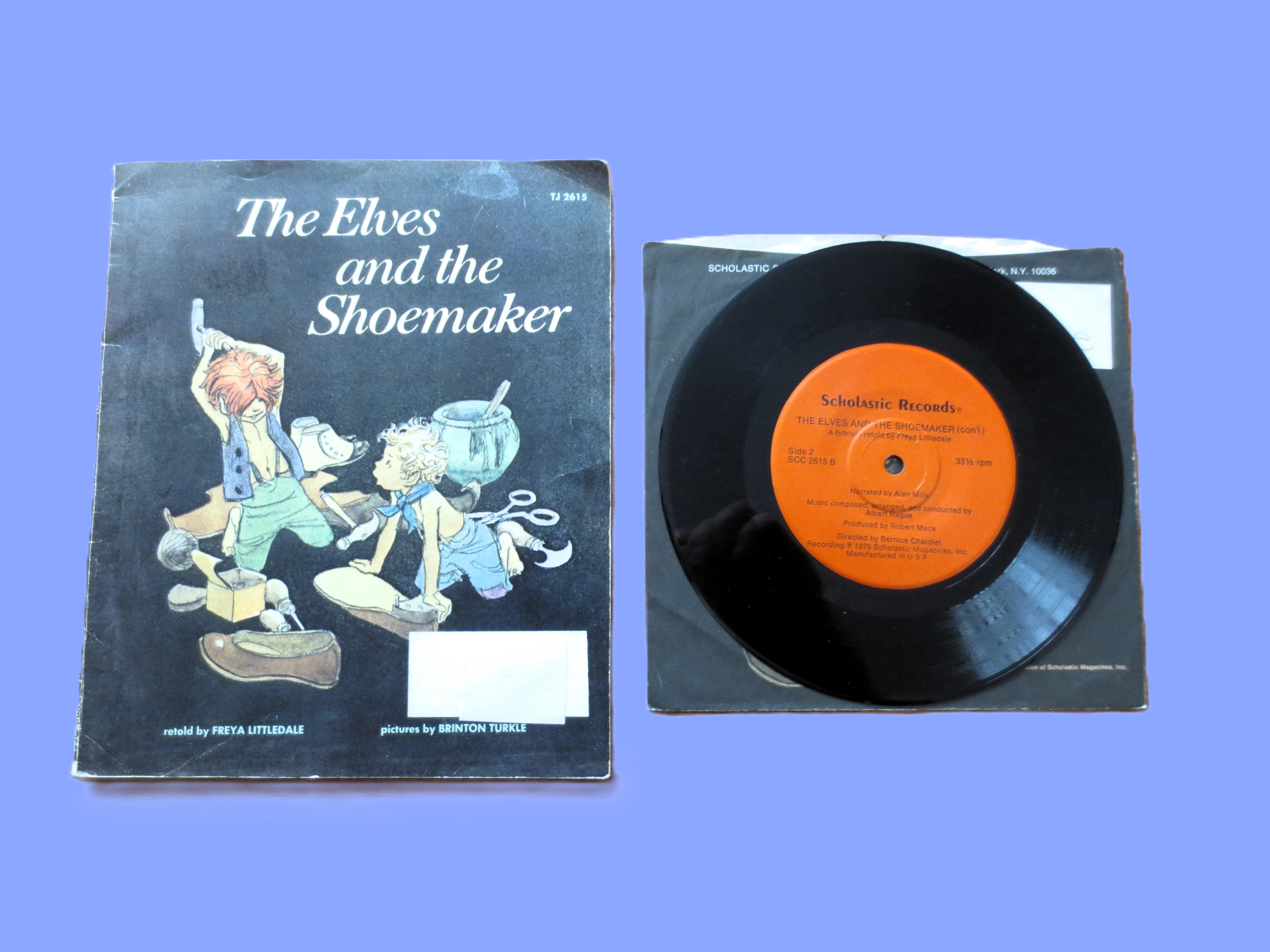 The ELVES and the SHOEMAKER, Book and Record, Children's Story, 1975 Vintage Vinyl