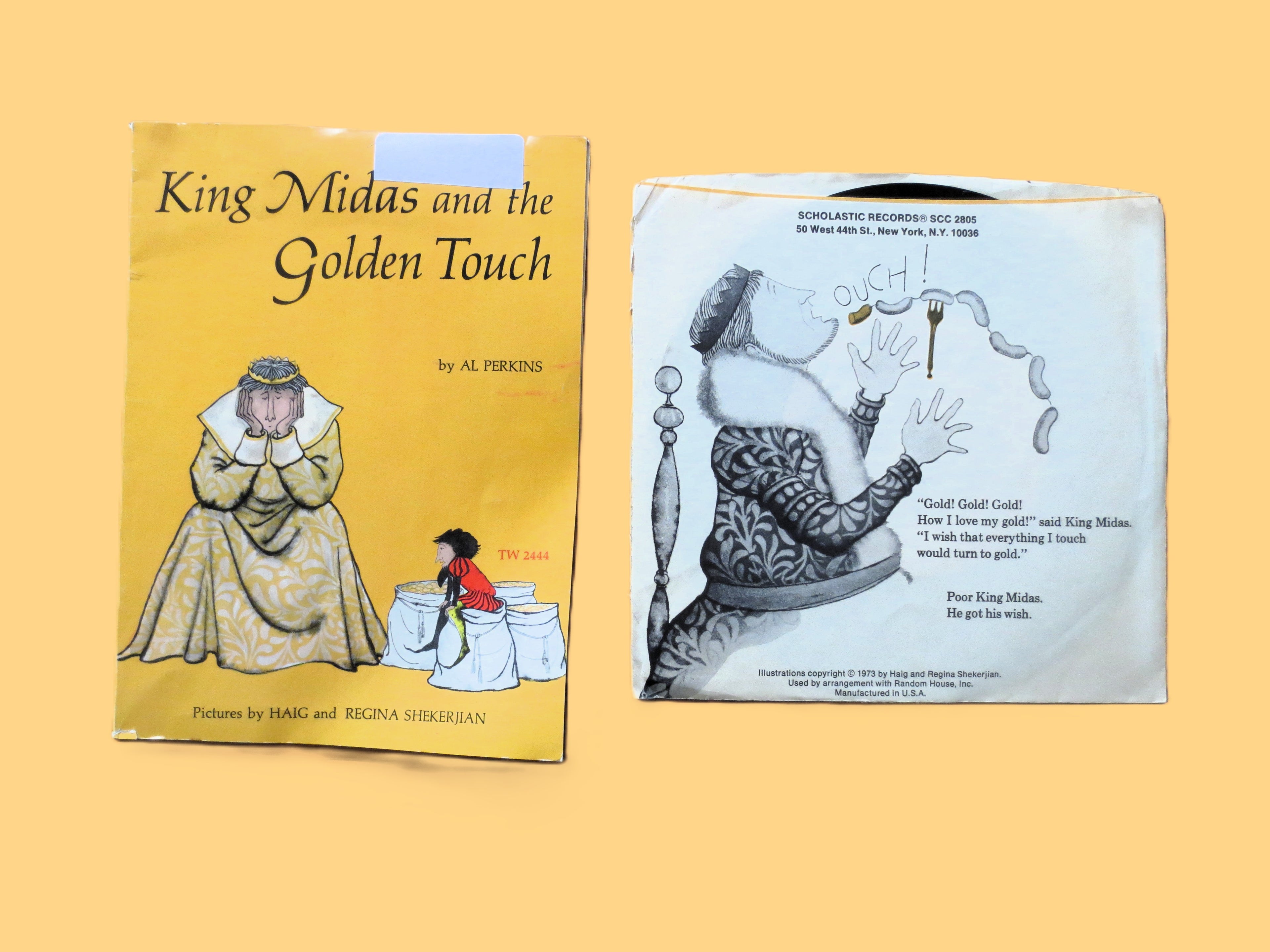 KING MIDAS and the Golden Touch, Book and Record, Children's Story, 1973 Vintage Vinyl