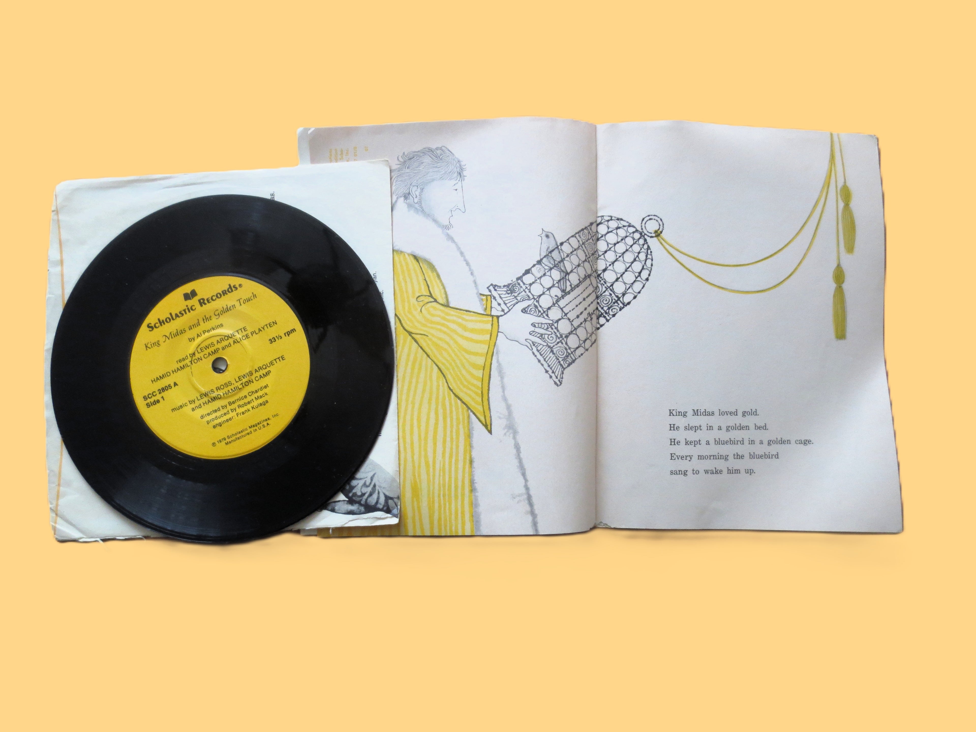 KING MIDAS and the Golden Touch, Book and Record, Children's Story, 1973 Vintage Vinyl