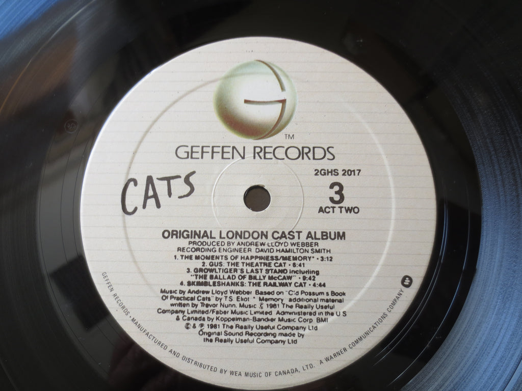 CATS, The MUSICAL, CATS Soundtrack, Andrew Lloyd Webber, Double Records, Cats Music Record, Theater Music Lp, 1981 Records