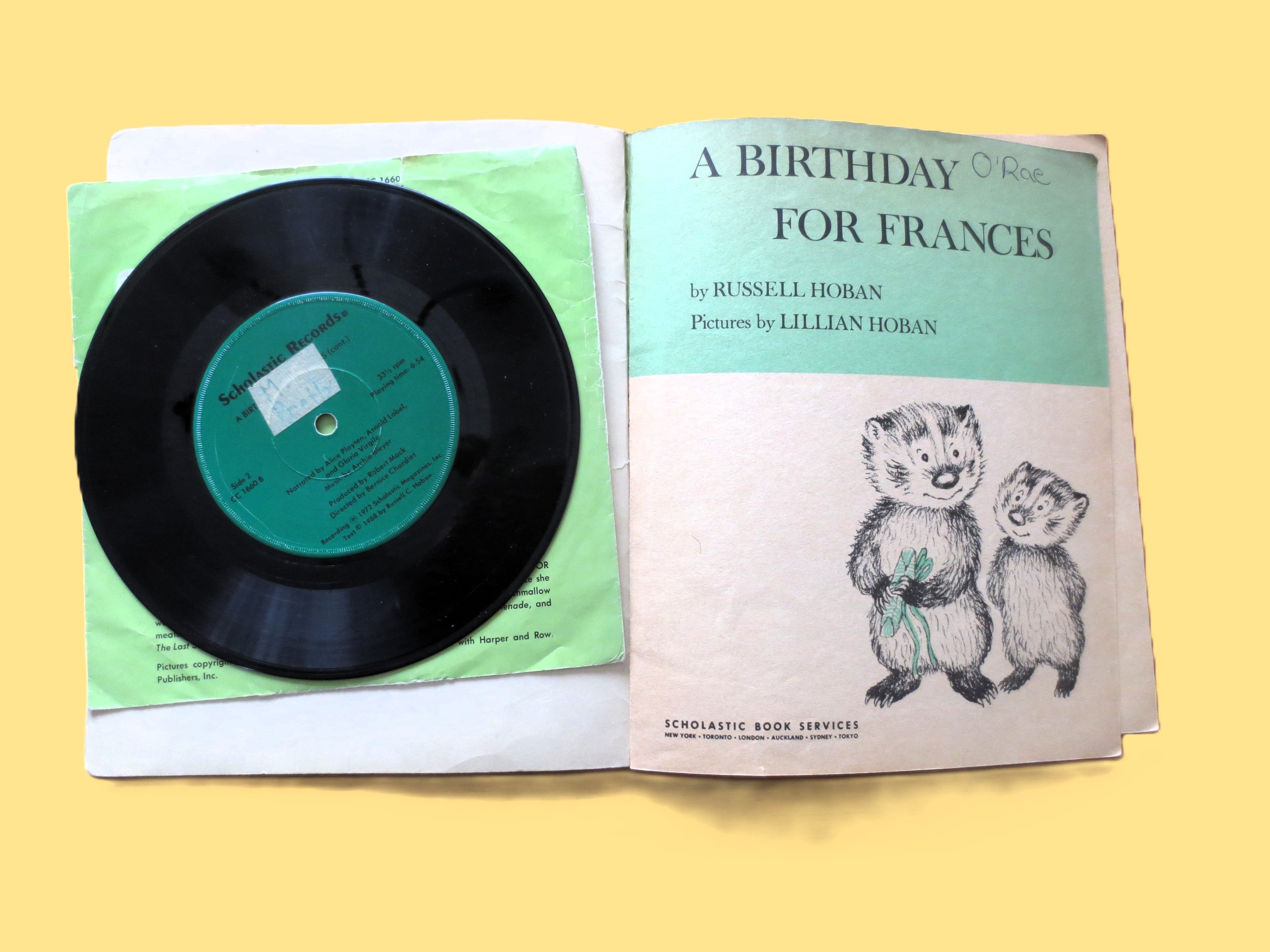 A Birthday For Frances, Book and Record, Children's Story, 1972 Record, Vintage Vinyl