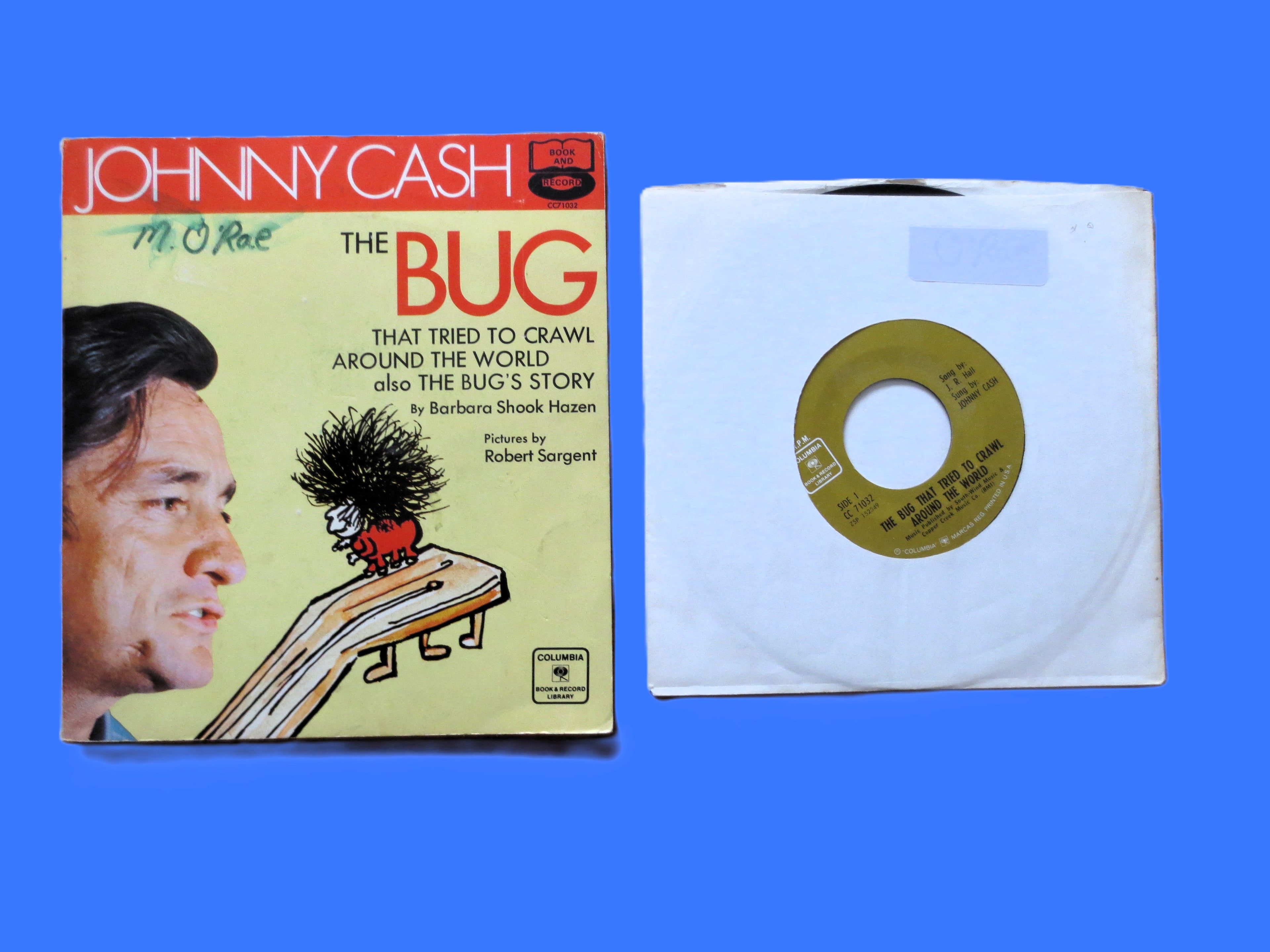 JOHNNY CASH, Story of The BUG, Children's Story, Vintage 1970 Record, Vinyl Lp