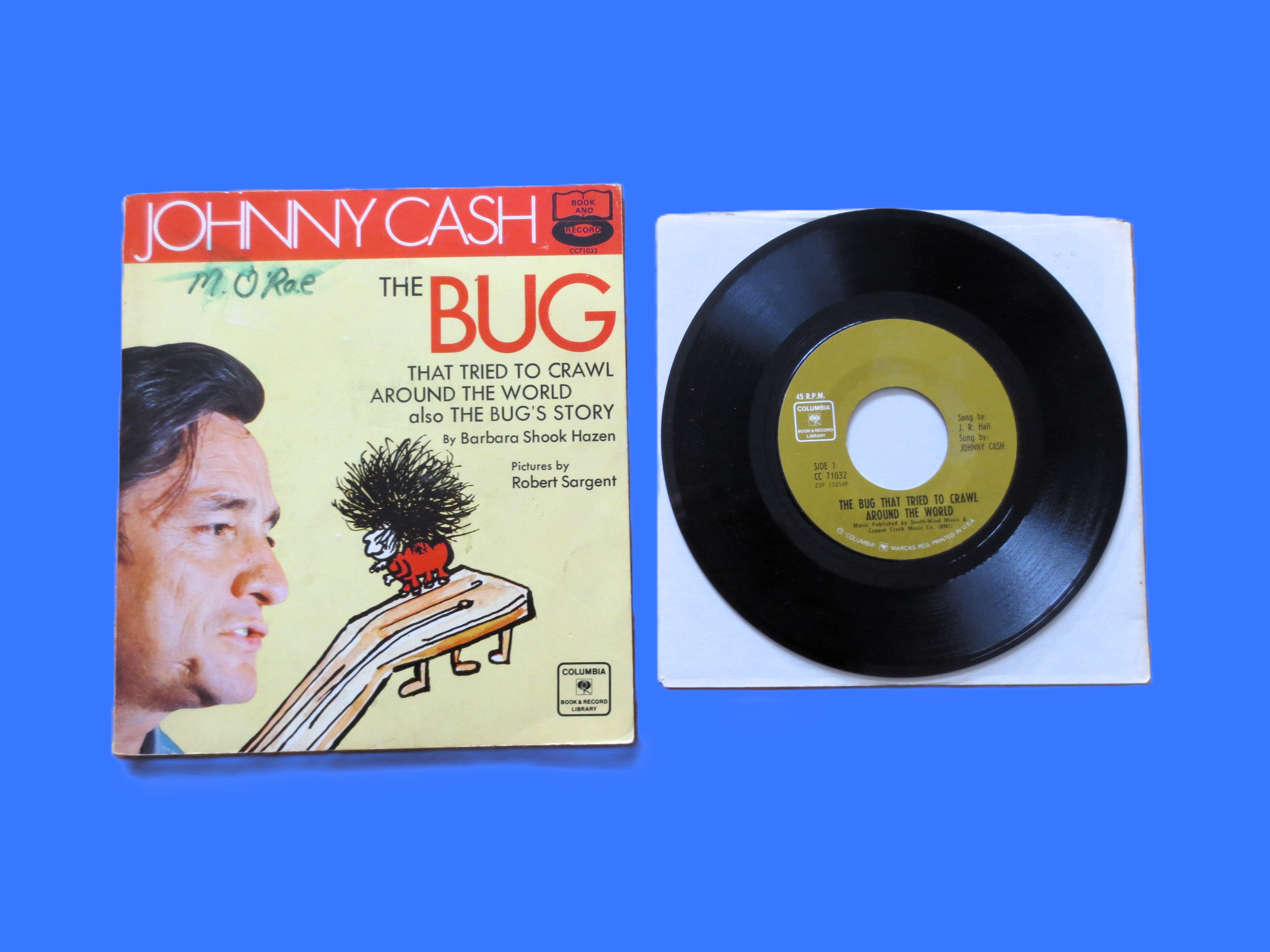 JOHNNY CASH, Story of The BUG, Children's Story, Vintage 1970 Record, Vinyl Lp