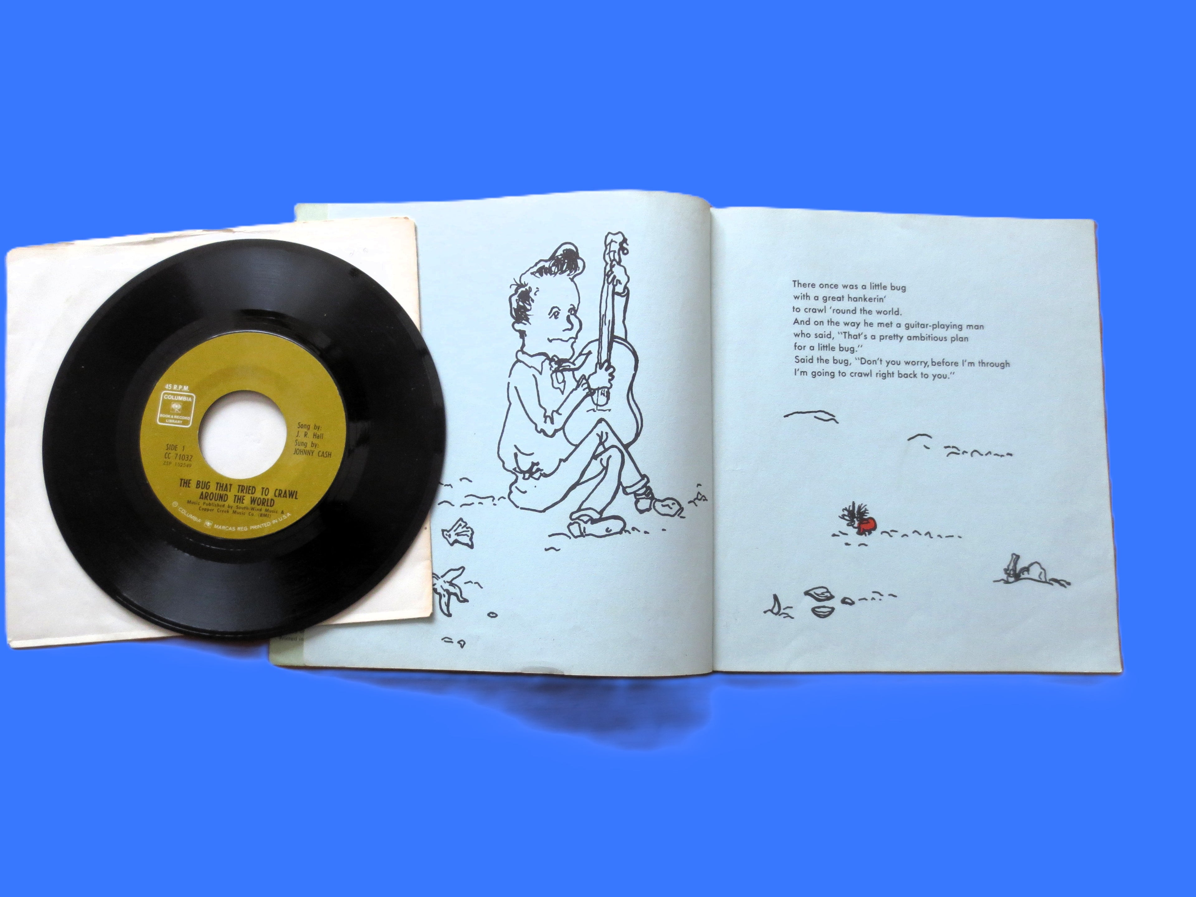 JOHNNY CASH, Story of The BUG, Children's Story, Vintage 1970 Record, Vinyl Lp