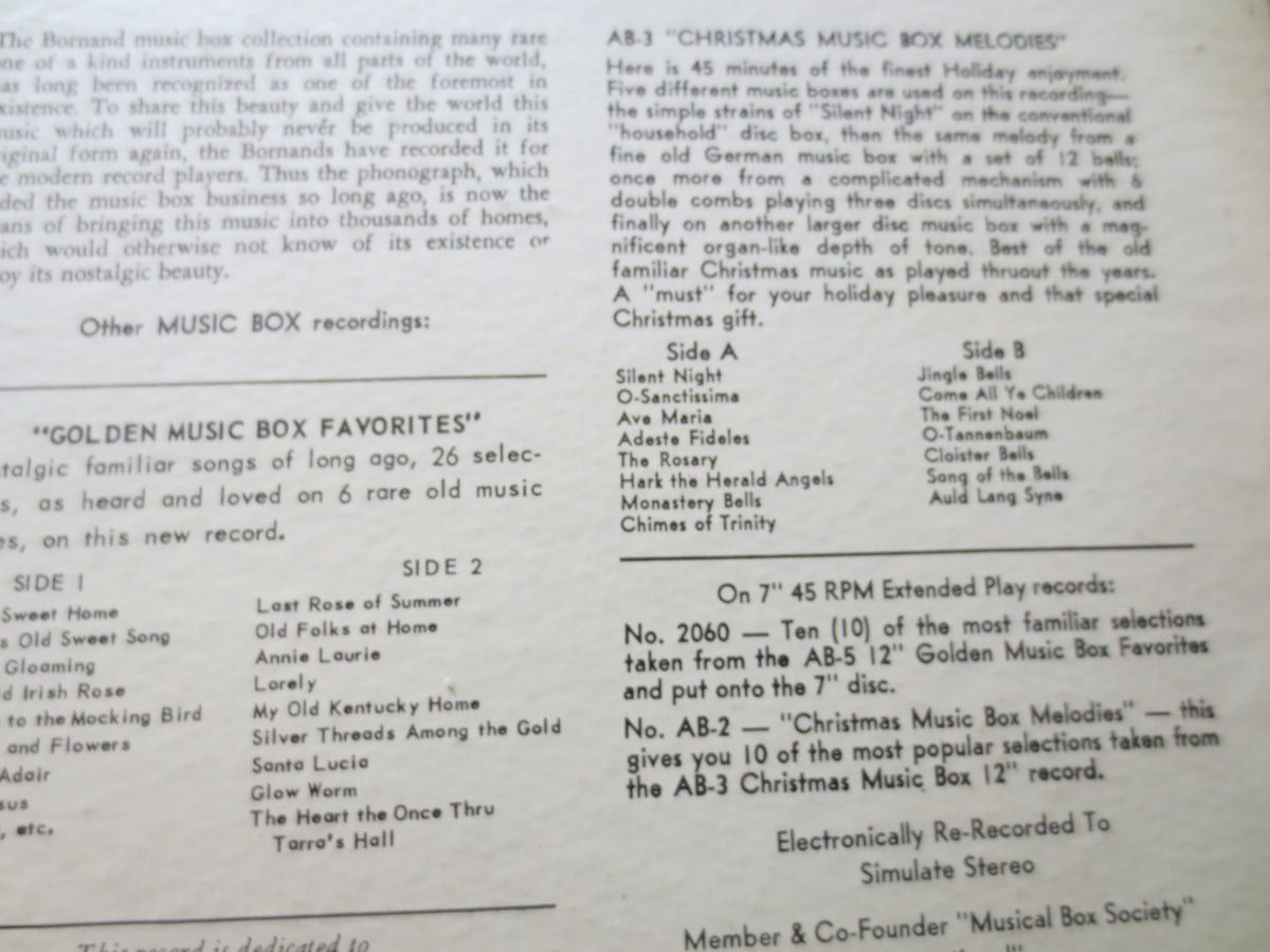 A.V. Bornand – Old Music Box Melodies (1955) Vinyl LP