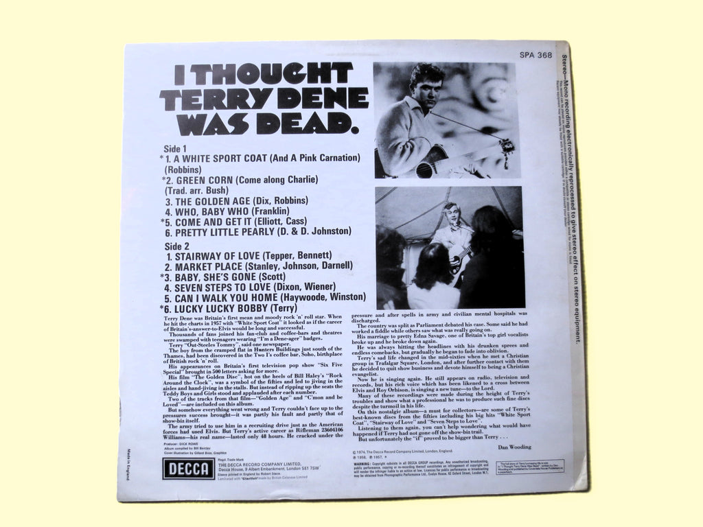 Terry Dene – Terry Dene (1974) Vinyl LP