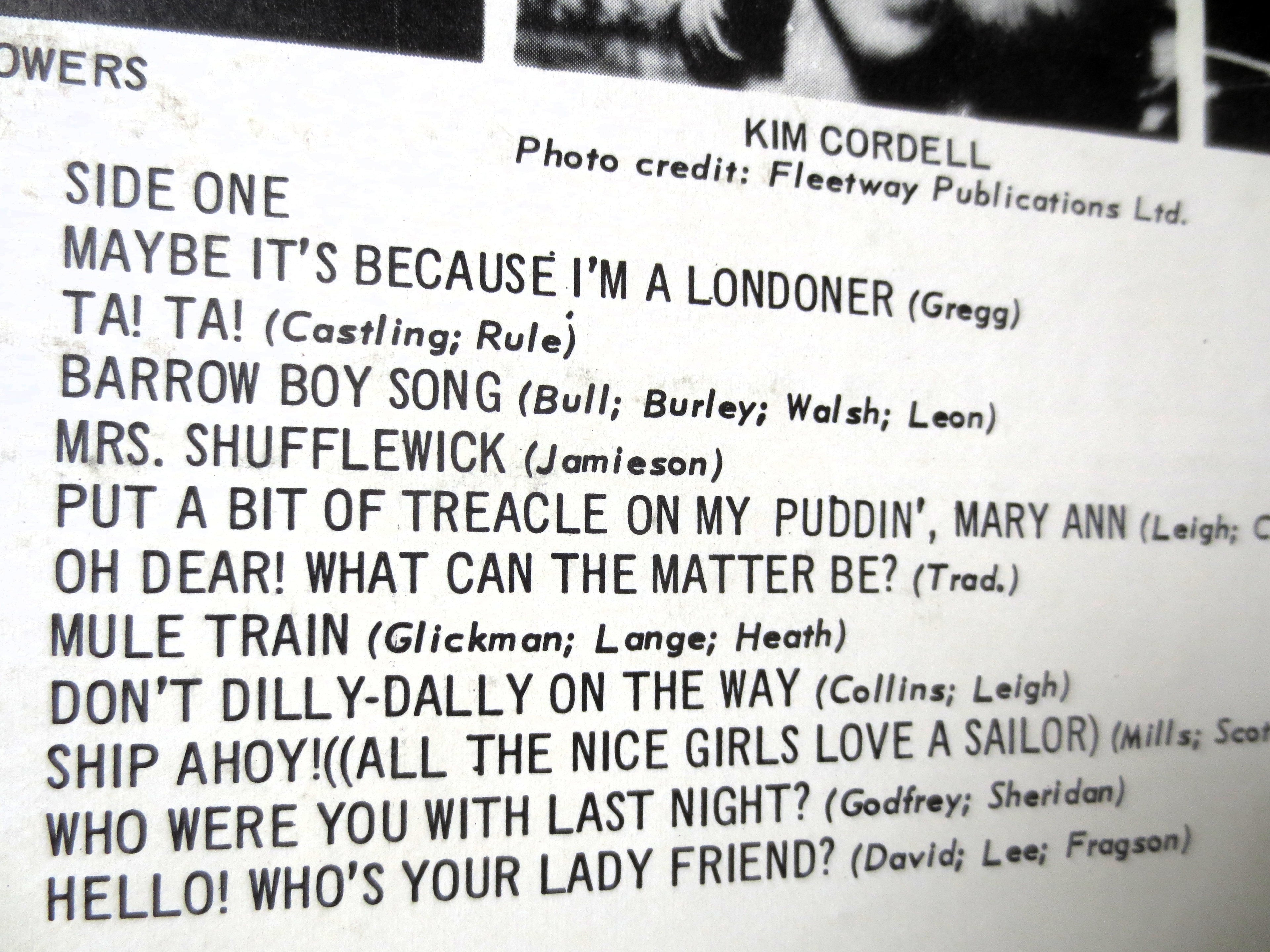 The Entertainers – Pubs, Pearlies & Pints (1964) Vinyl LP