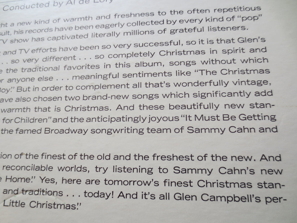 GLEN CAMPBELL, That CHRISTMAS Feeling, Christmas Records, Christmas Album, Christmas Lp, Christmas Music, Lps, 1968 Records
