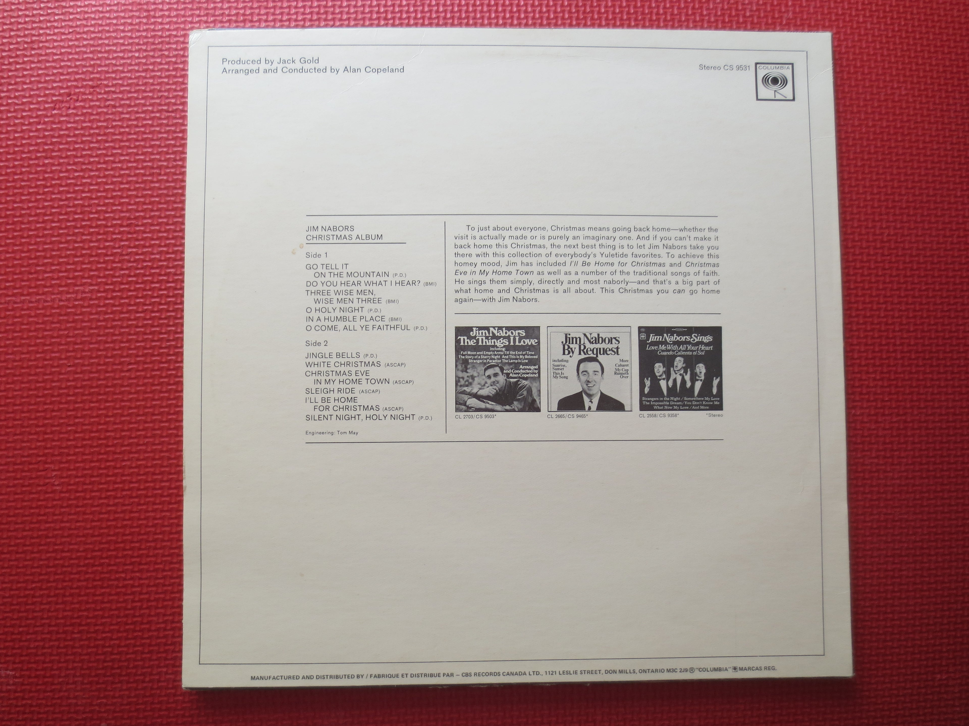 JIM NABORS, CHRISTMAS Album, 1967 Record, Vintage Vinyl