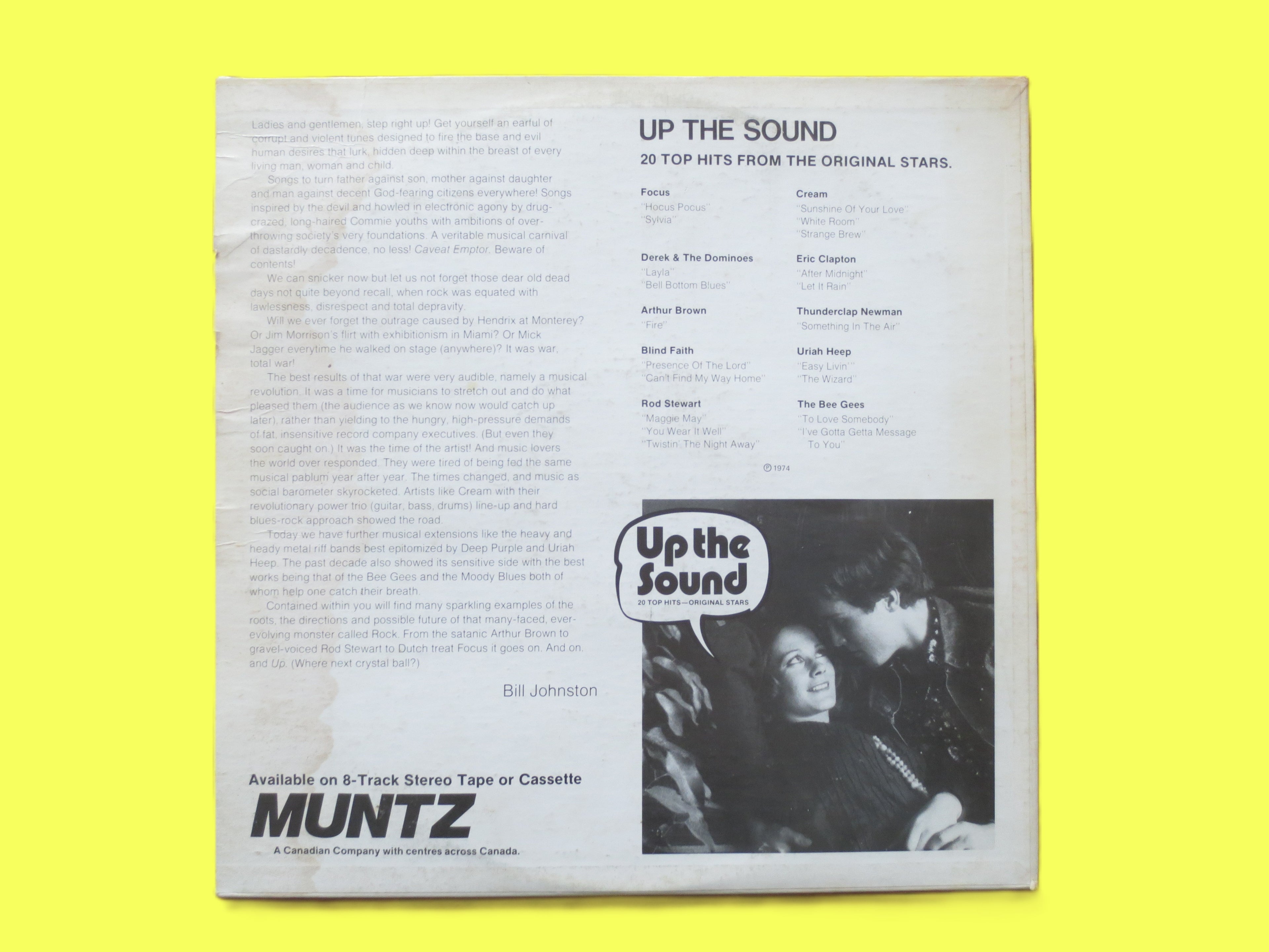 Muntz Presents, UP The SOUND, Vintage Album, 1974 Record, Vinyl Lp