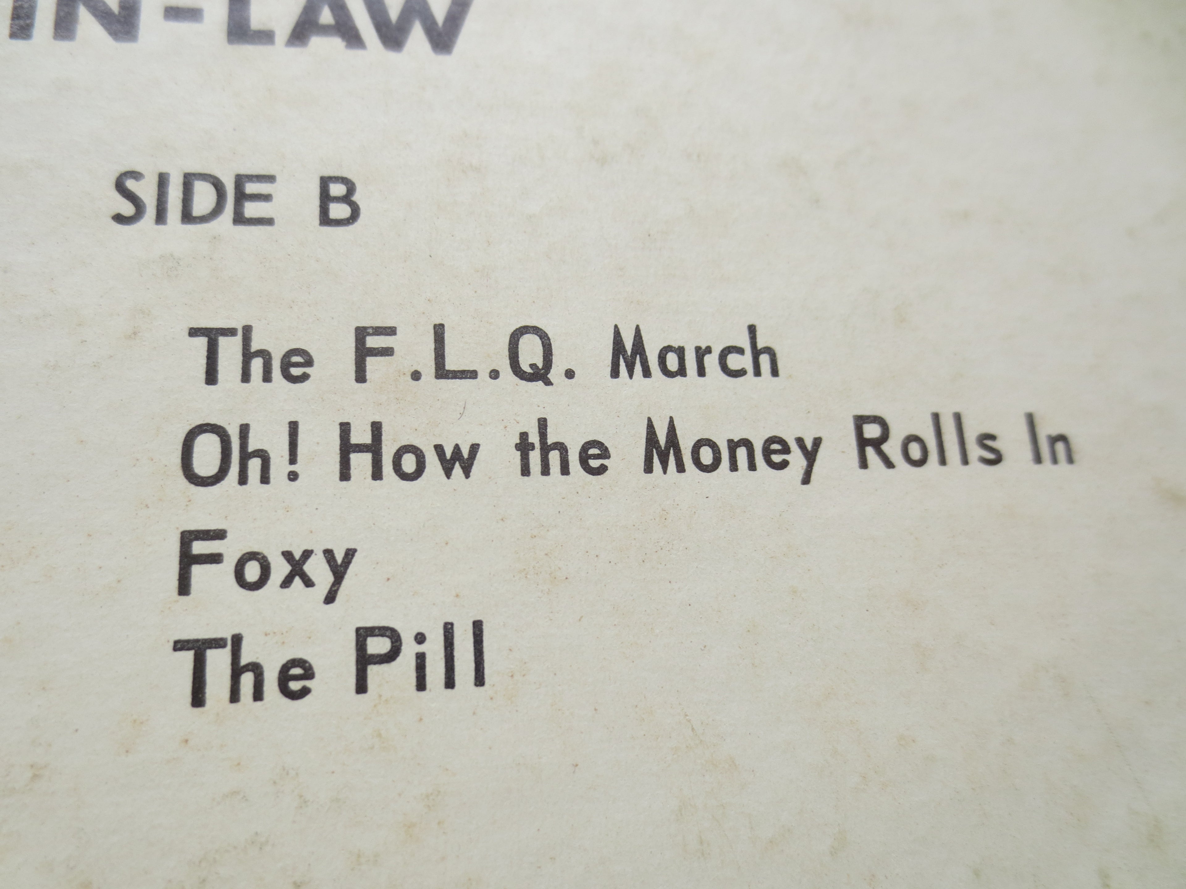Brothers-in-Law – Oh! Oh! Canada (1966) Vinyl LP