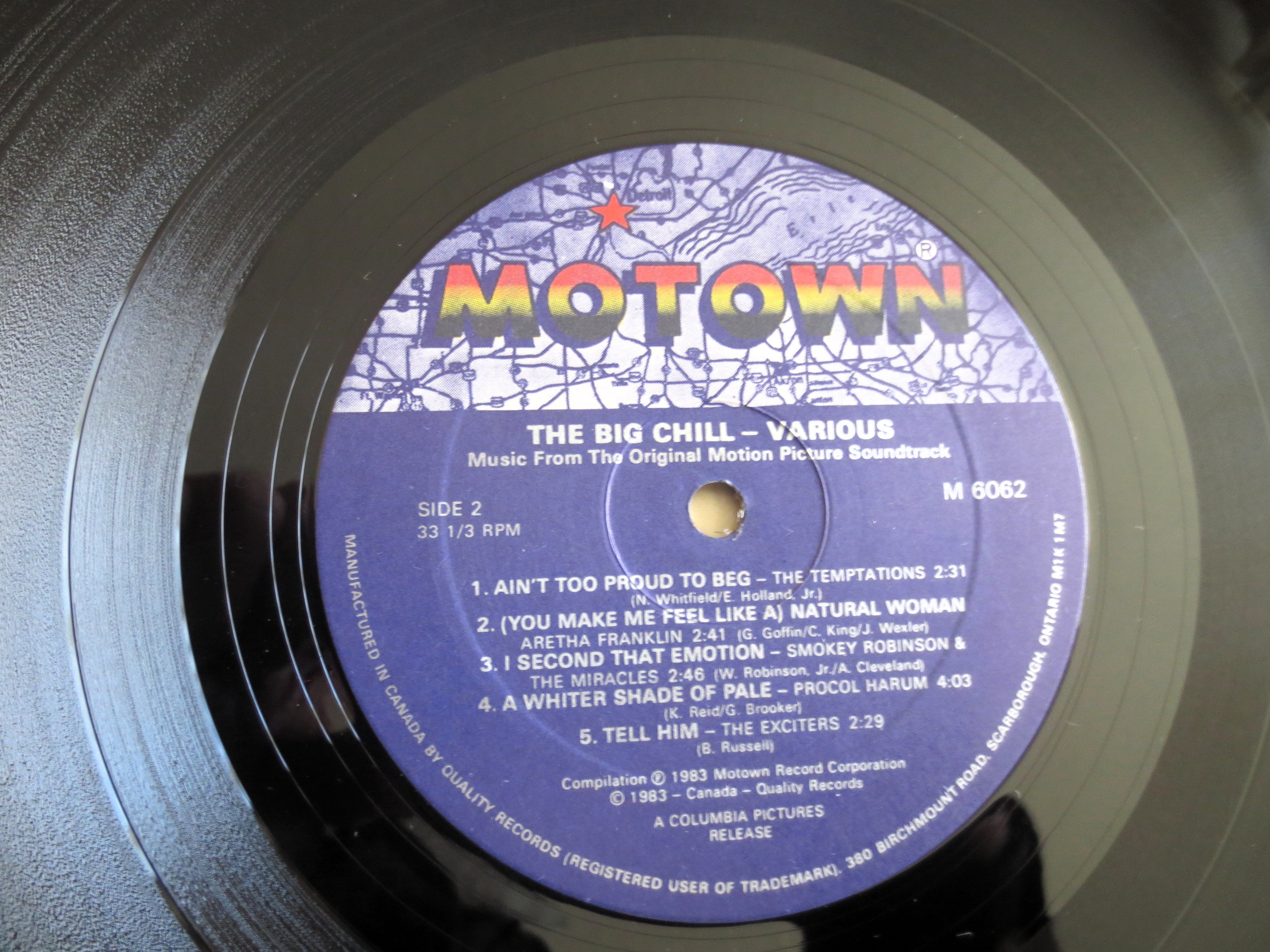 The BIG CHILL, Movie Soundtrack, Vintage Album, 1983 Records, Vinyl Lp